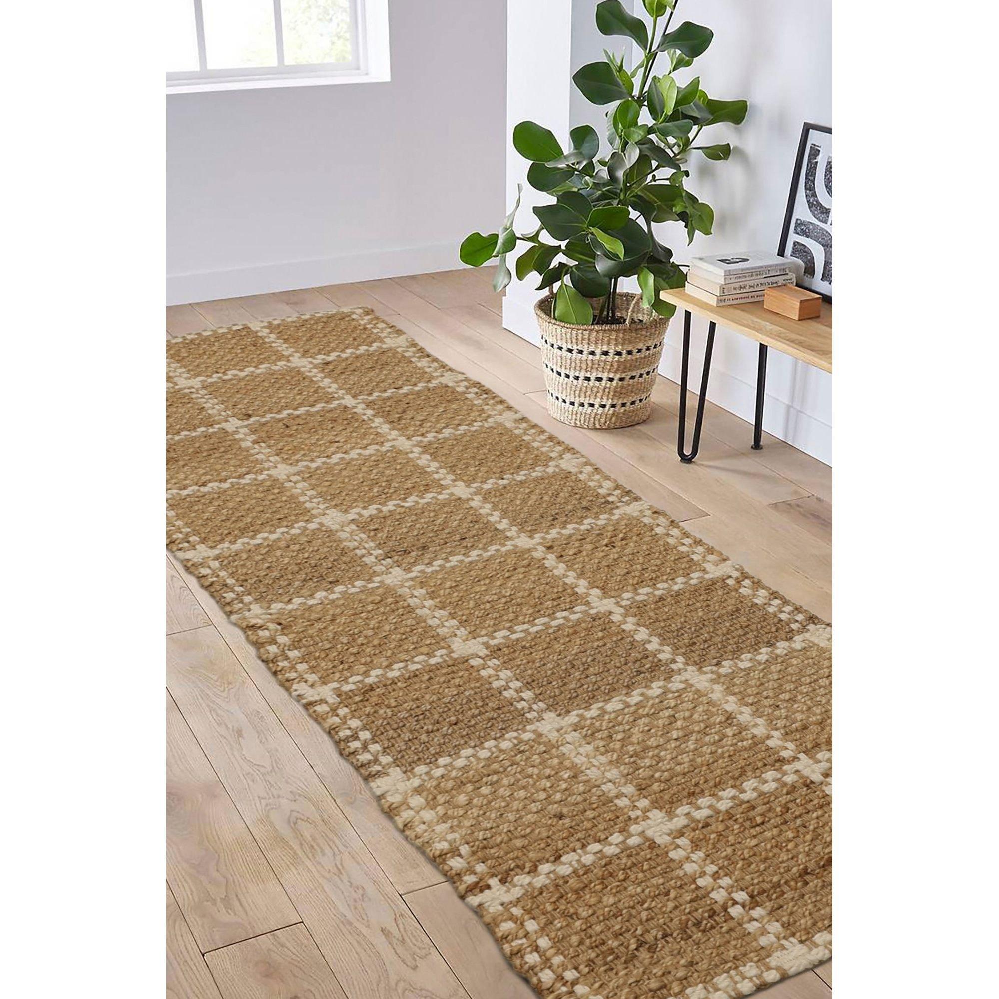 Homemaker  Jute Check Runner - Natural - 60x180cm