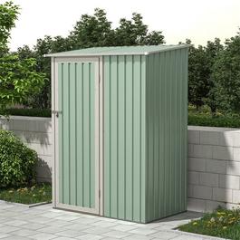 Charles Bentley 4.7ft x 3ft Metal Storage Shed Green Small Roof Do