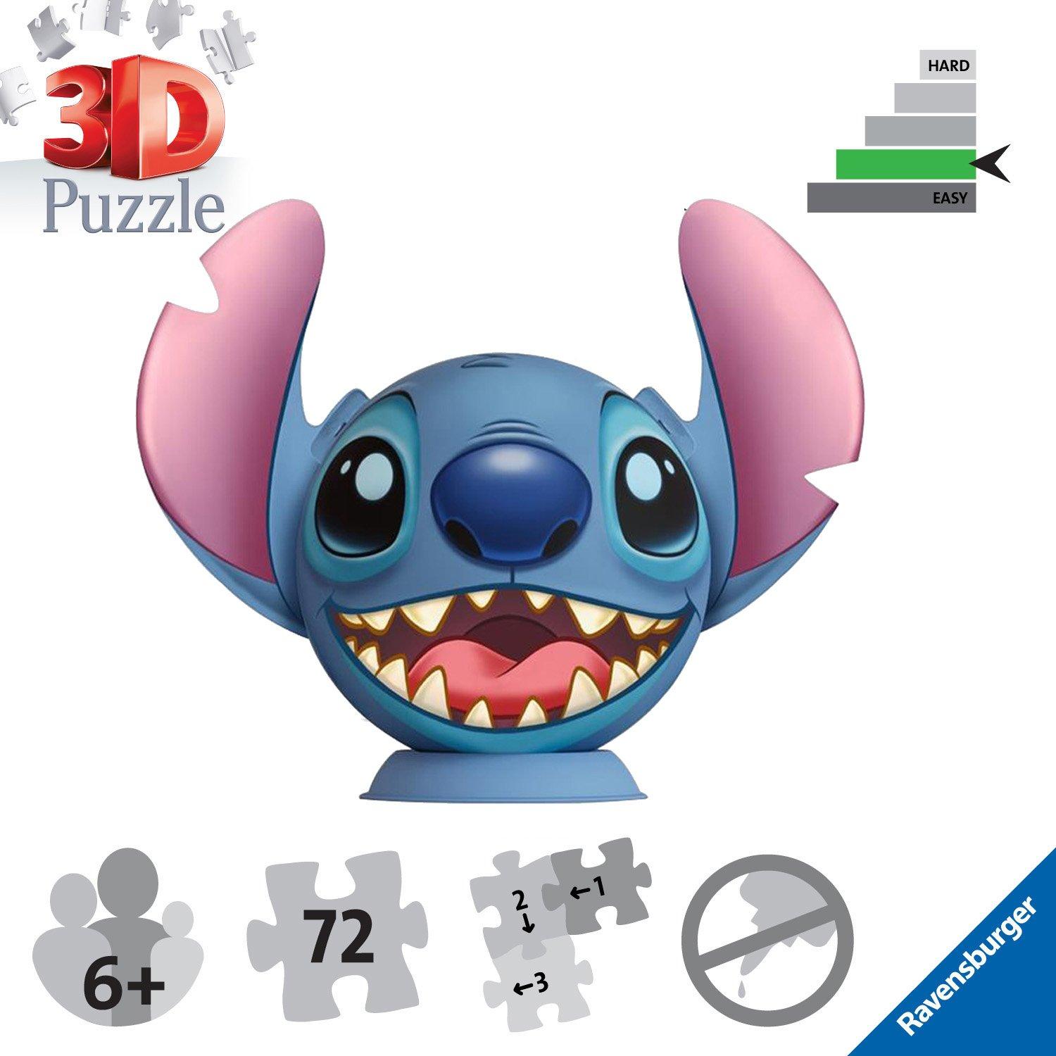 72pc - Disney Stitch - Stitch with Ears 3D Puzzle Ball 72pc - 3