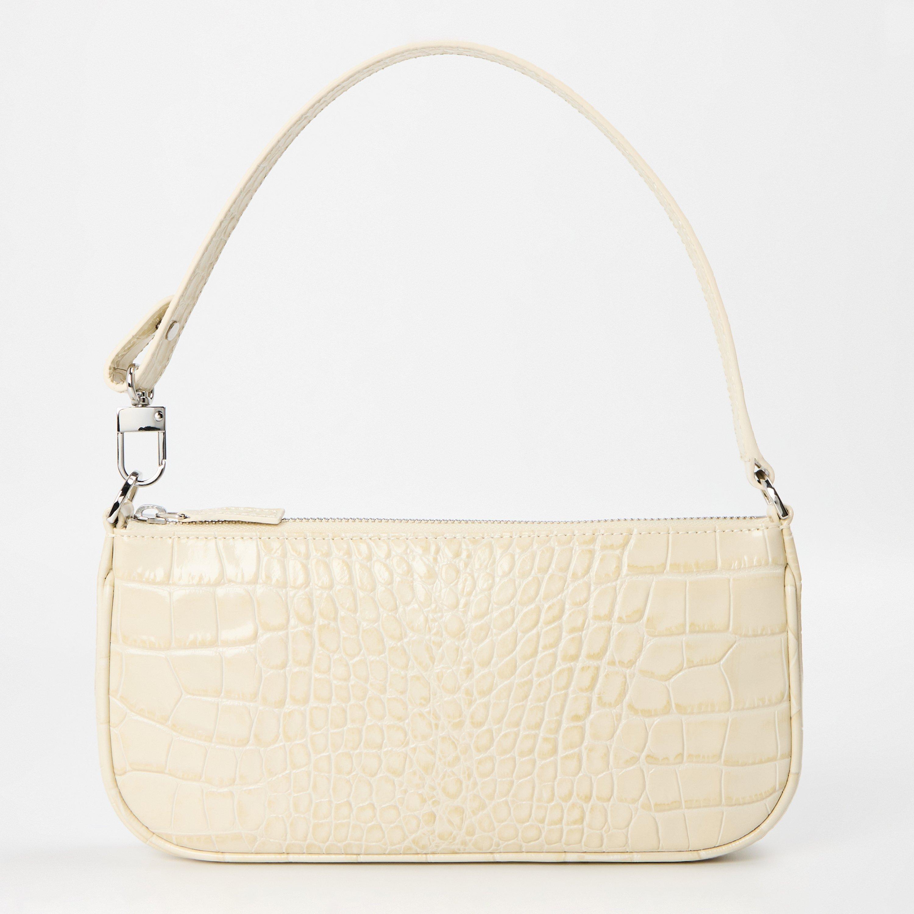 By Far Women's Embossed Leather Shoulder Bag - Neutrals