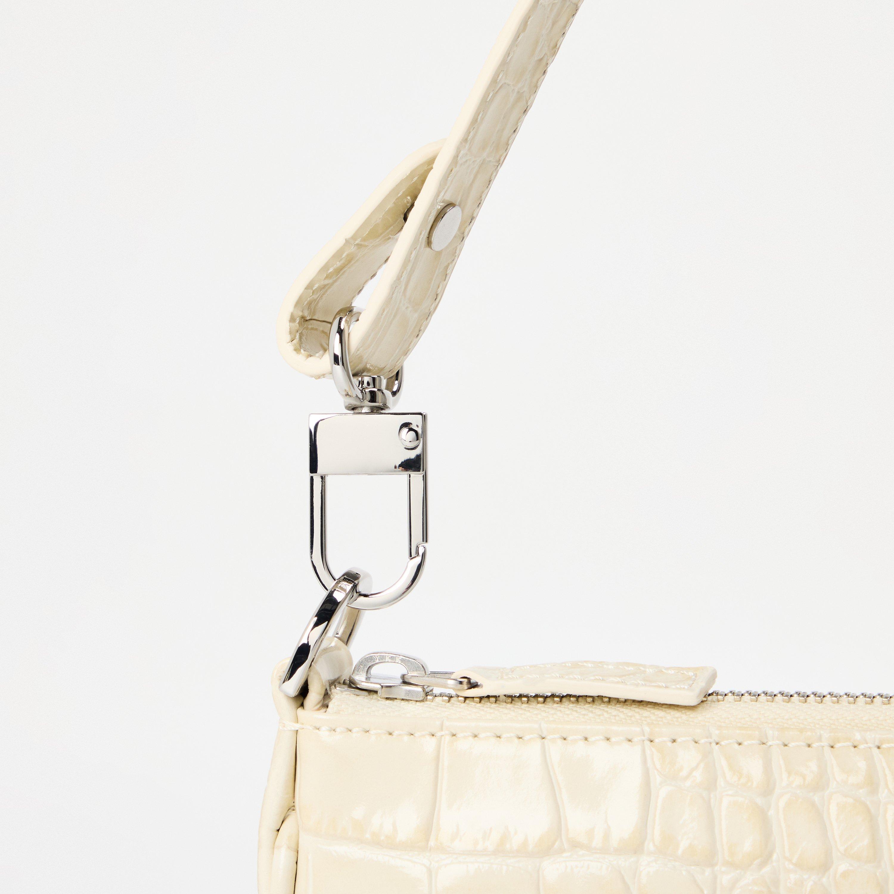 Neutrals - By Far - Women's Embossed Leather Shoulder Bag - 3