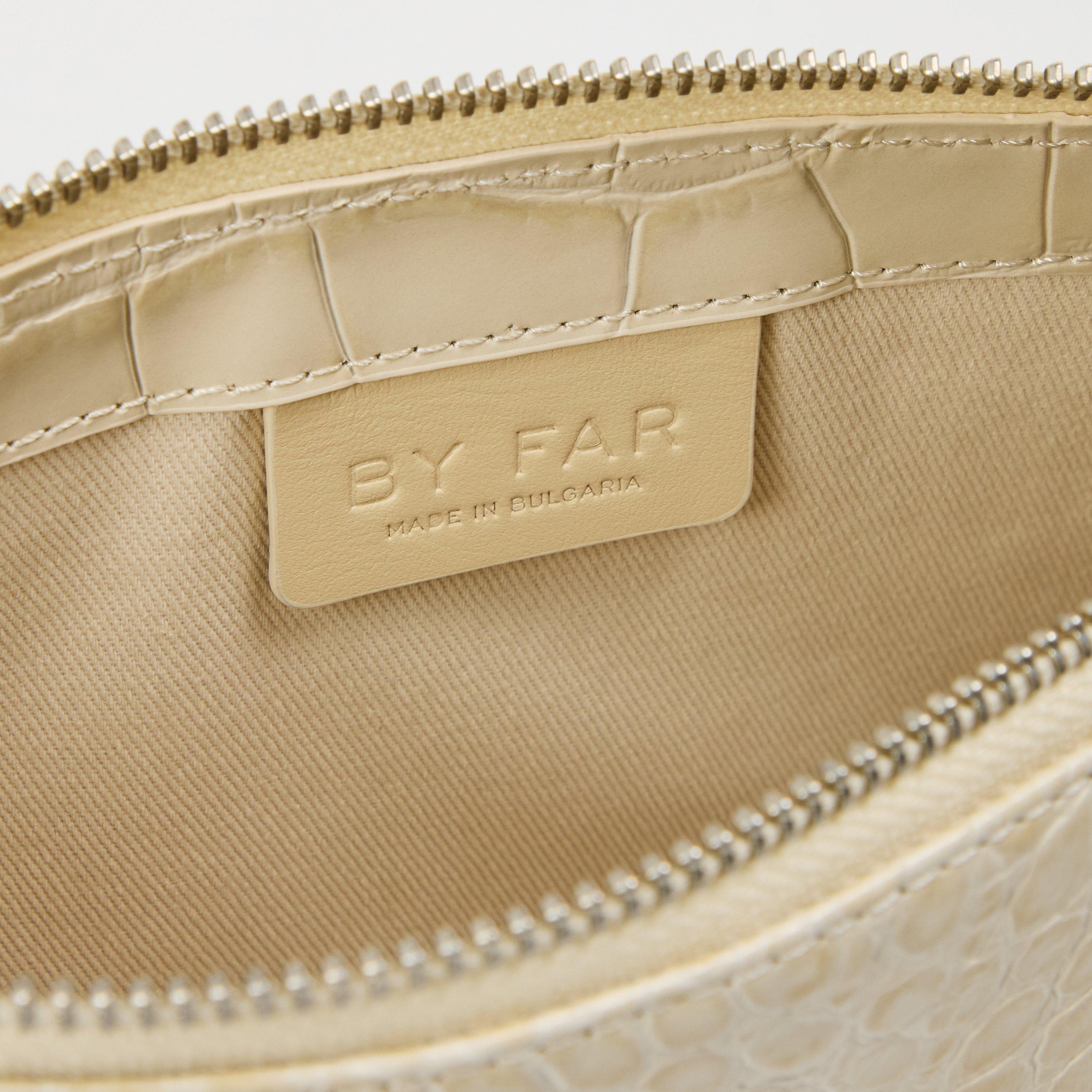 Neutrals - By Far - Women's Embossed Leather Shoulder Bag - 4