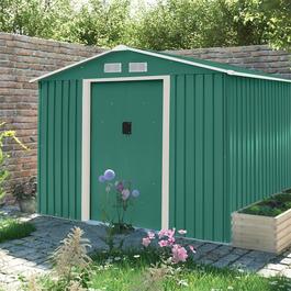 Charles Bentley 8ft x 10ft Metal Garden Storage Outdoor Shed Zinc