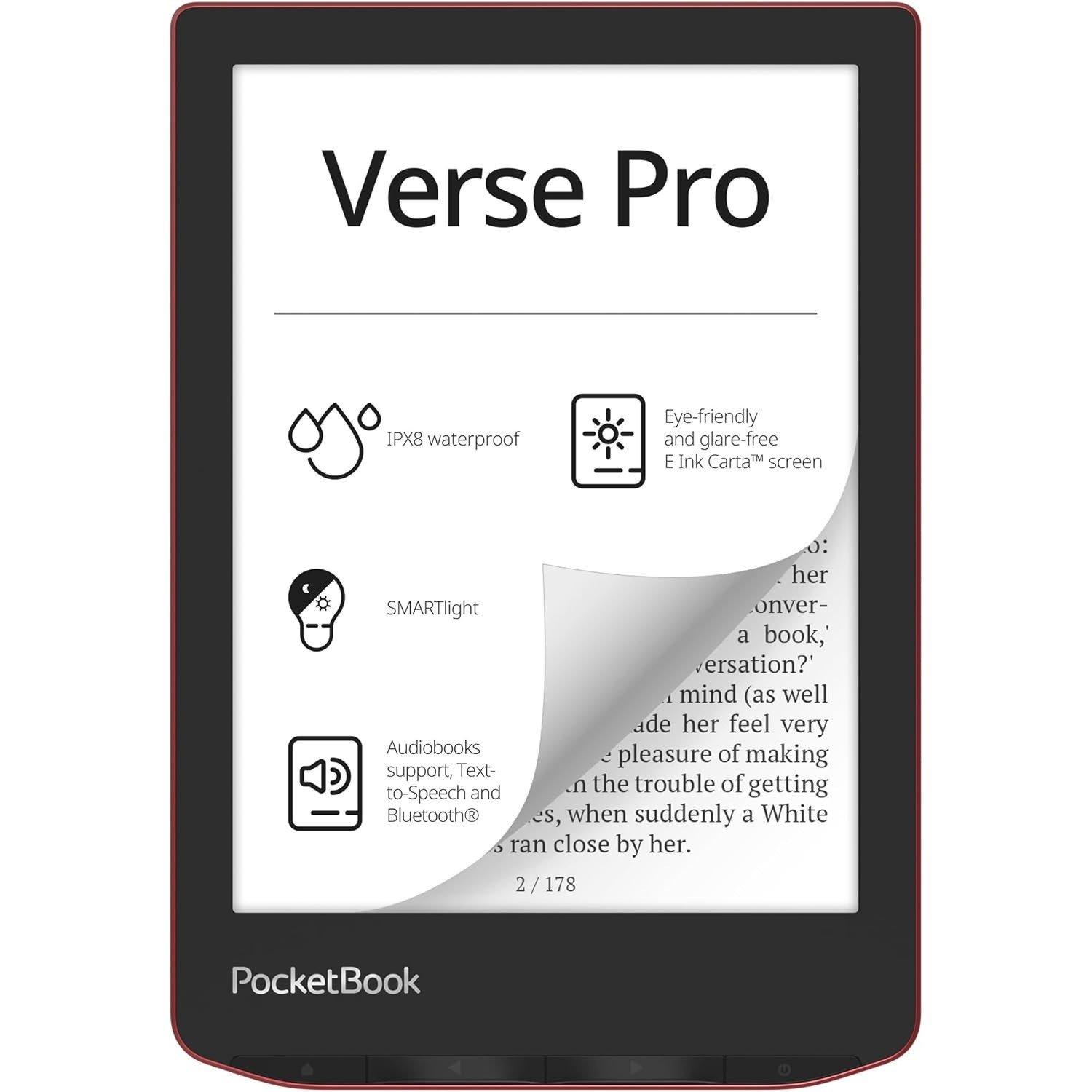 Passion Red - PocketBook - PocketBook Verse Pro e-book reader 16GB Wi-Fi Bluetooth - Passion Red - 1