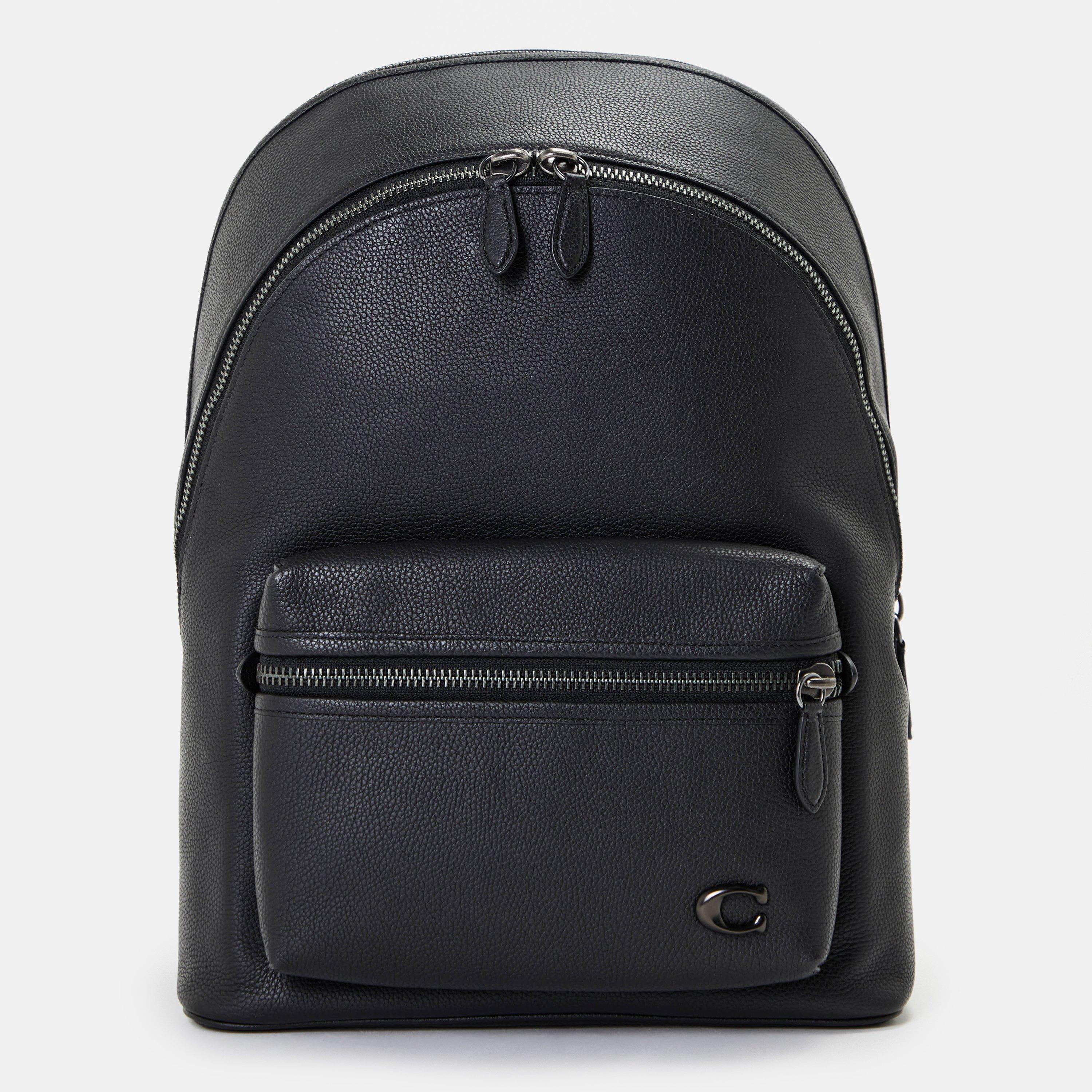 Coach Pebble Leather Backpack - Black