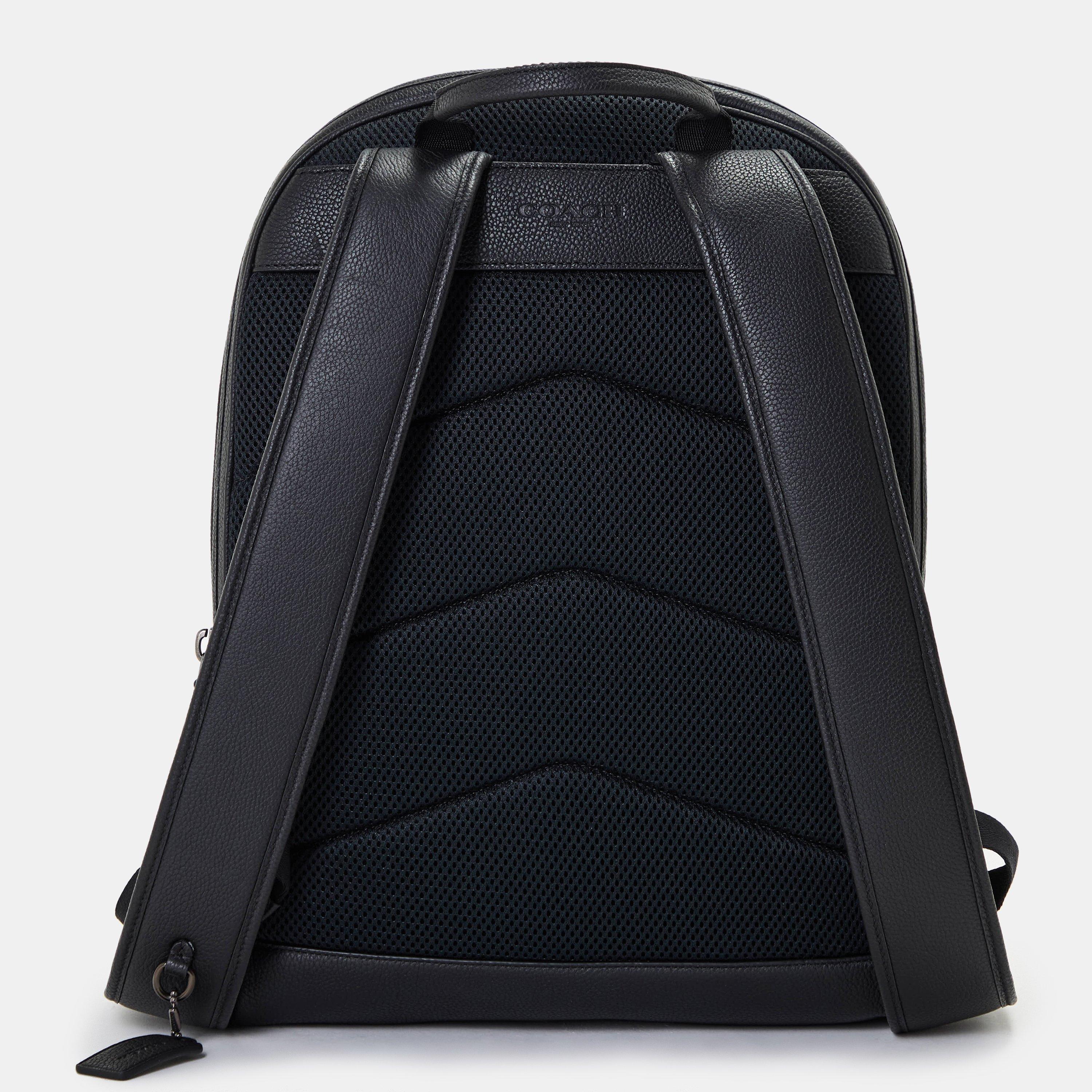 Black - Coach - Men's Pebble Leather Backpack - 2