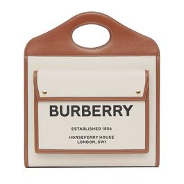 Burberry Medium Two-Tone Canvas And Leather Pocket Bag