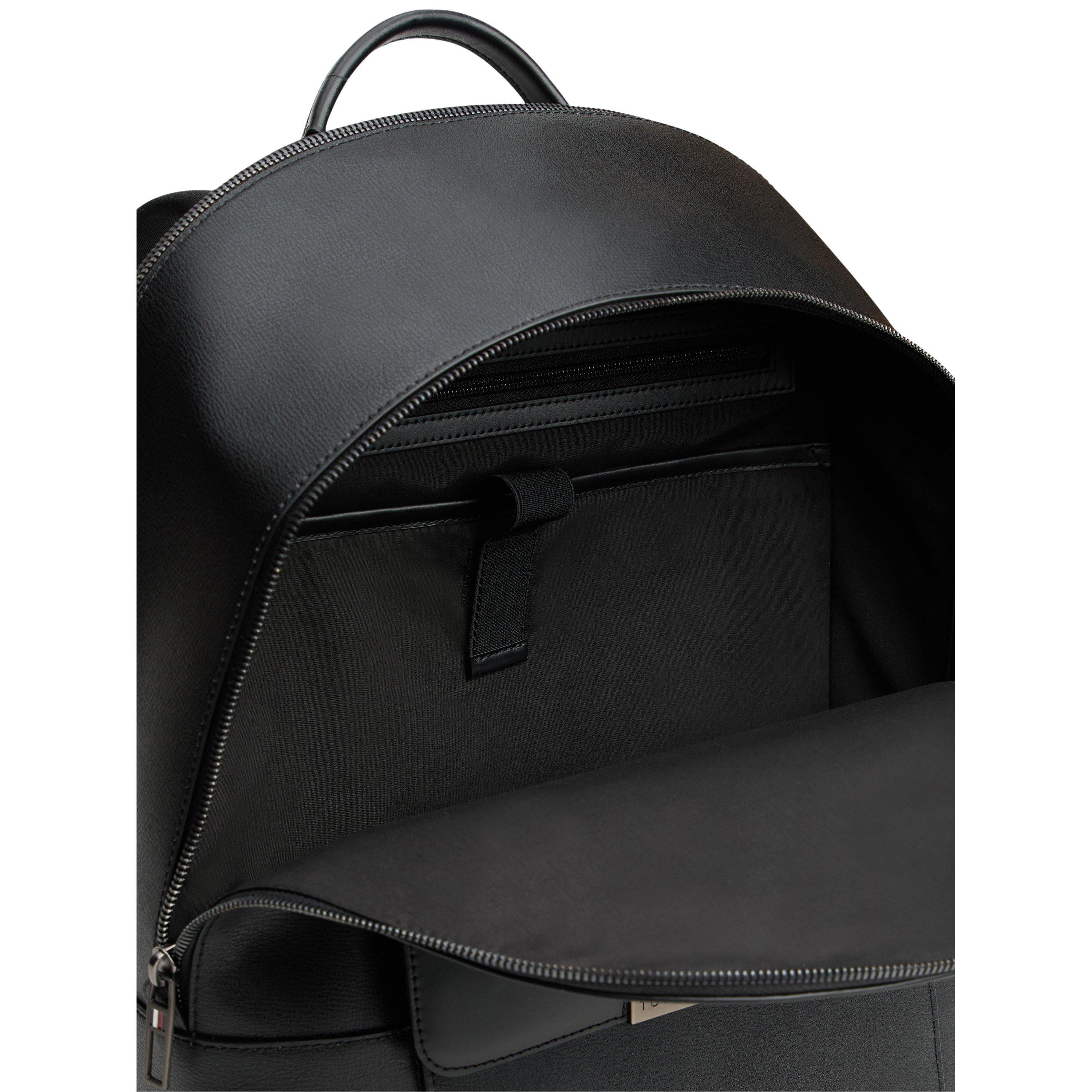 Black - Tommy Hilfiger - Business Leather Backpack - 3