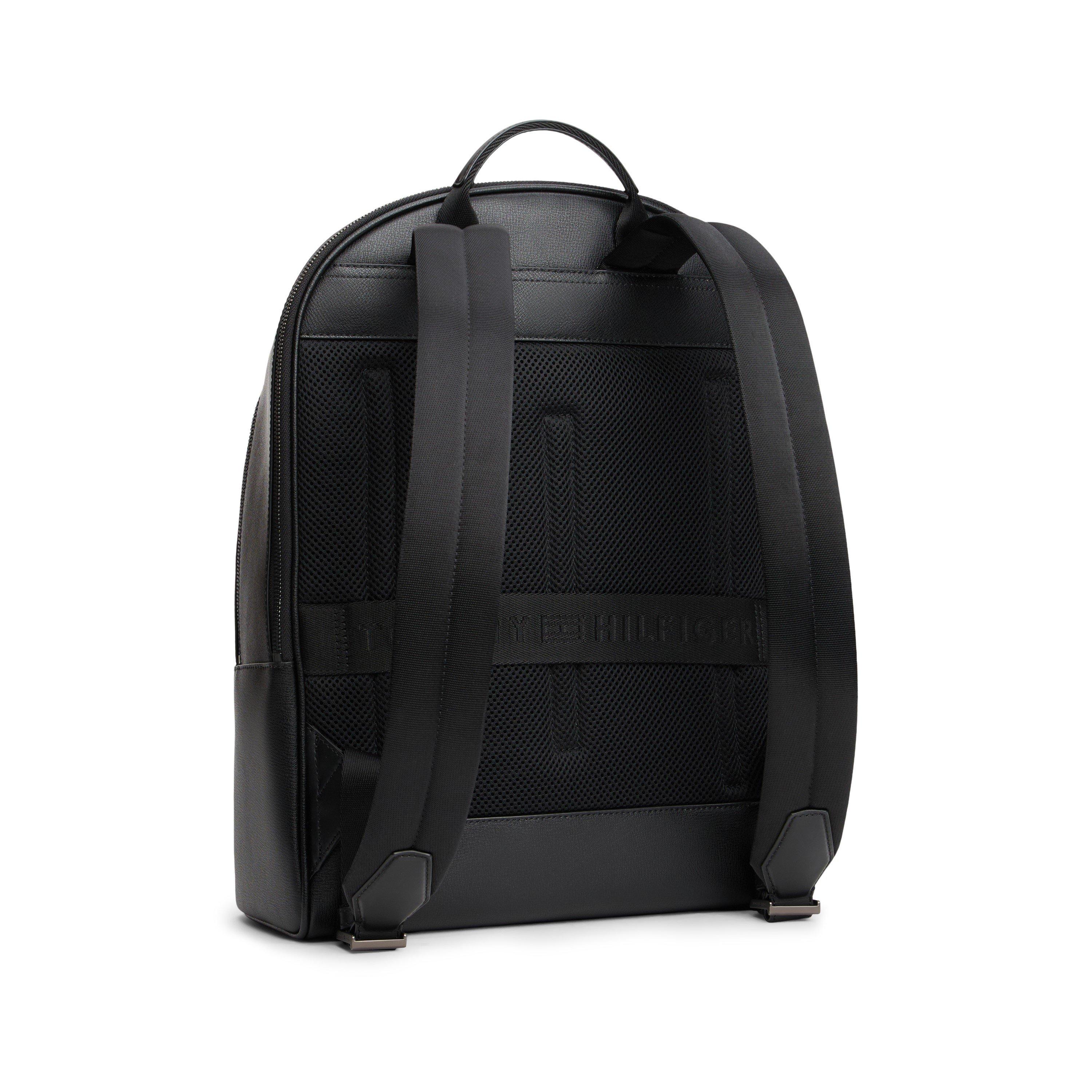 Black - Tommy Hilfiger - Business Leather Backpack - 5