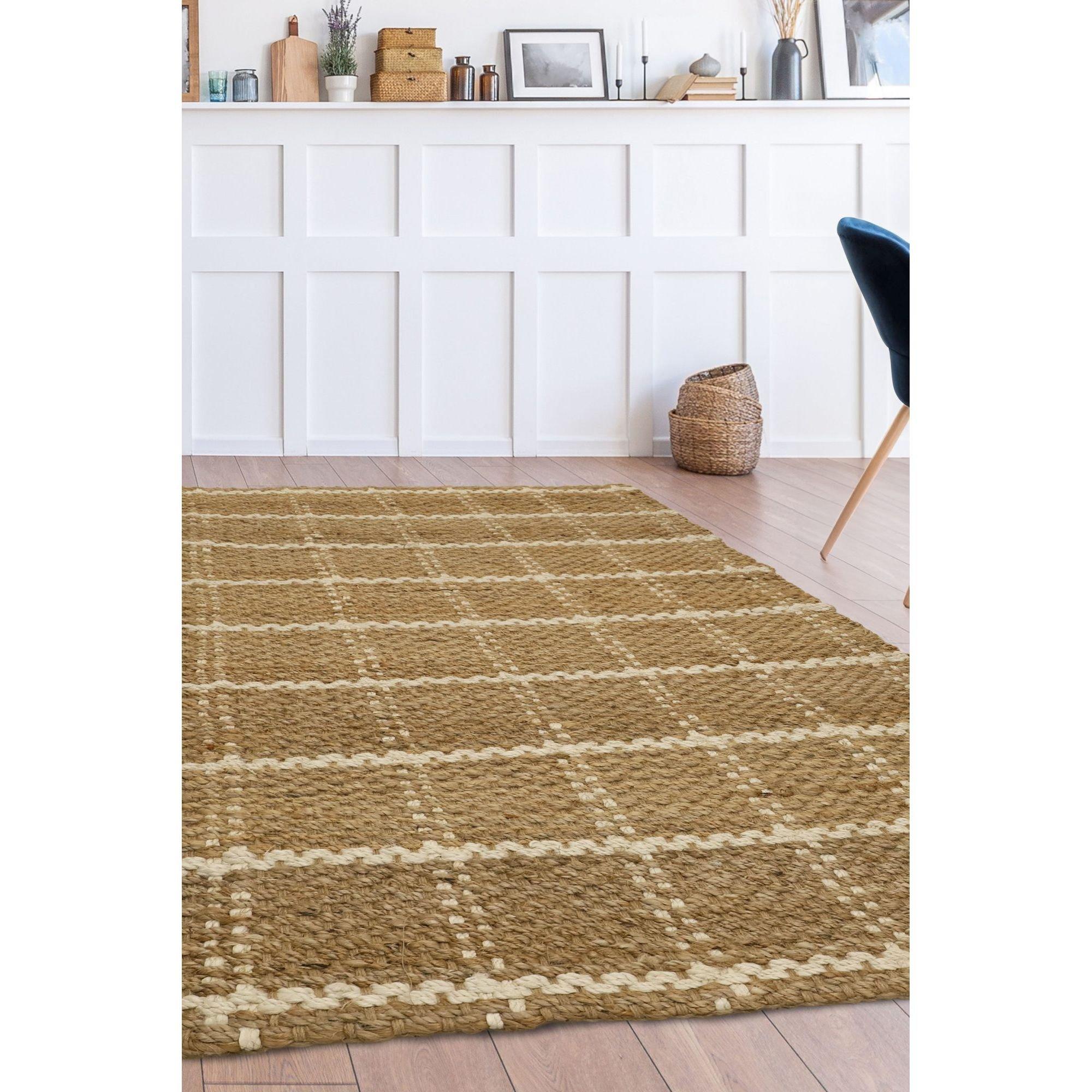 Homemaker  Jute Check Rug - Natural - 133x190cm
