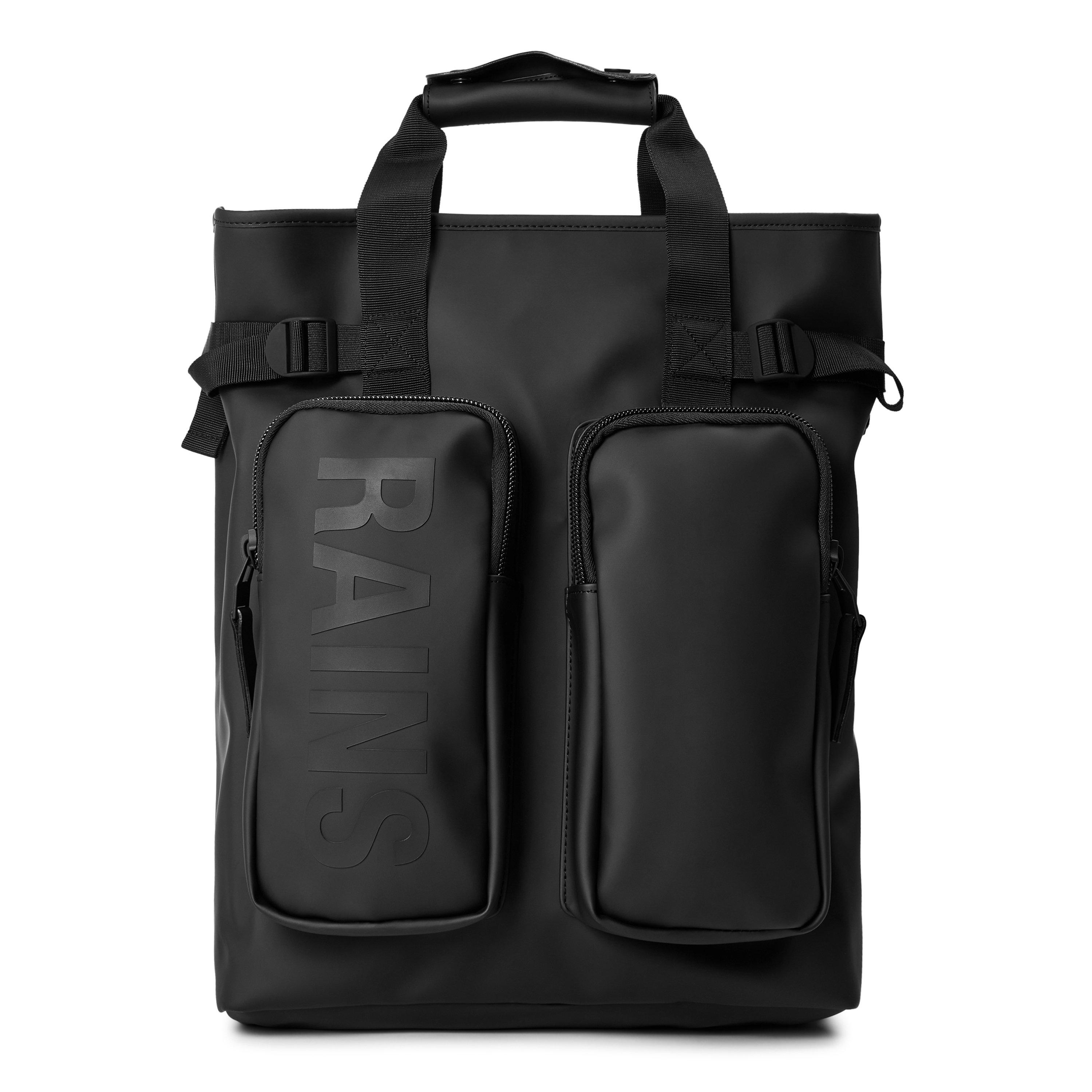 Black 01 - Rains - Texel Tote Backpack - 1