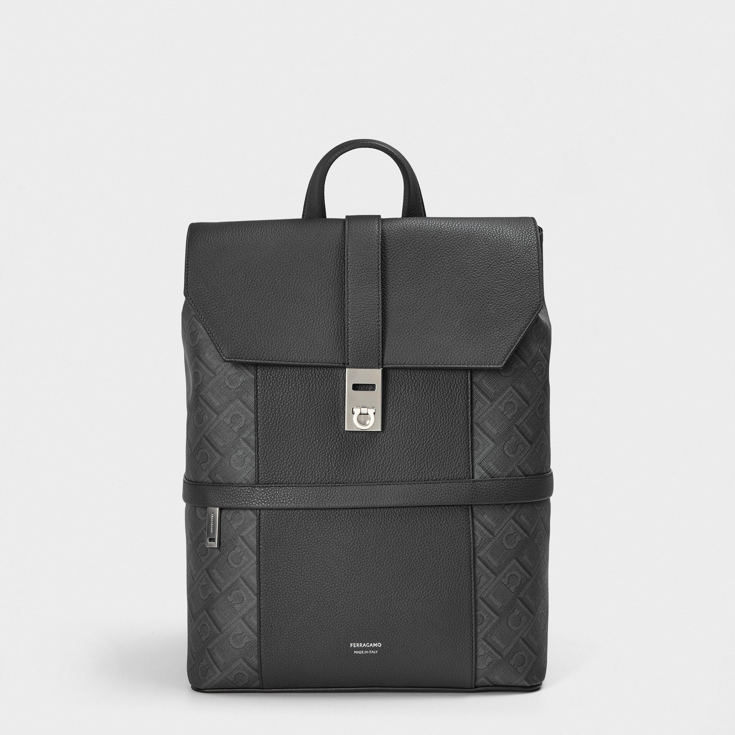 Nero - Ferragamo - Mens Monogram Backpack - 1