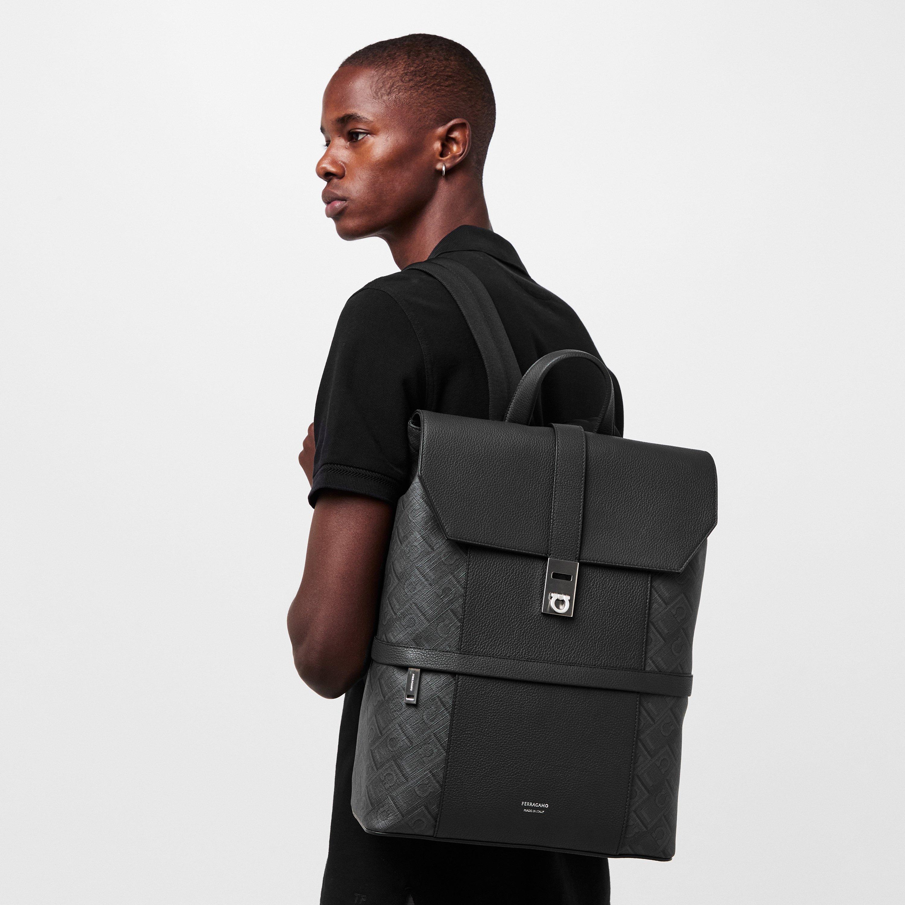 Nero - Ferragamo - Mens Monogram Backpack - 3