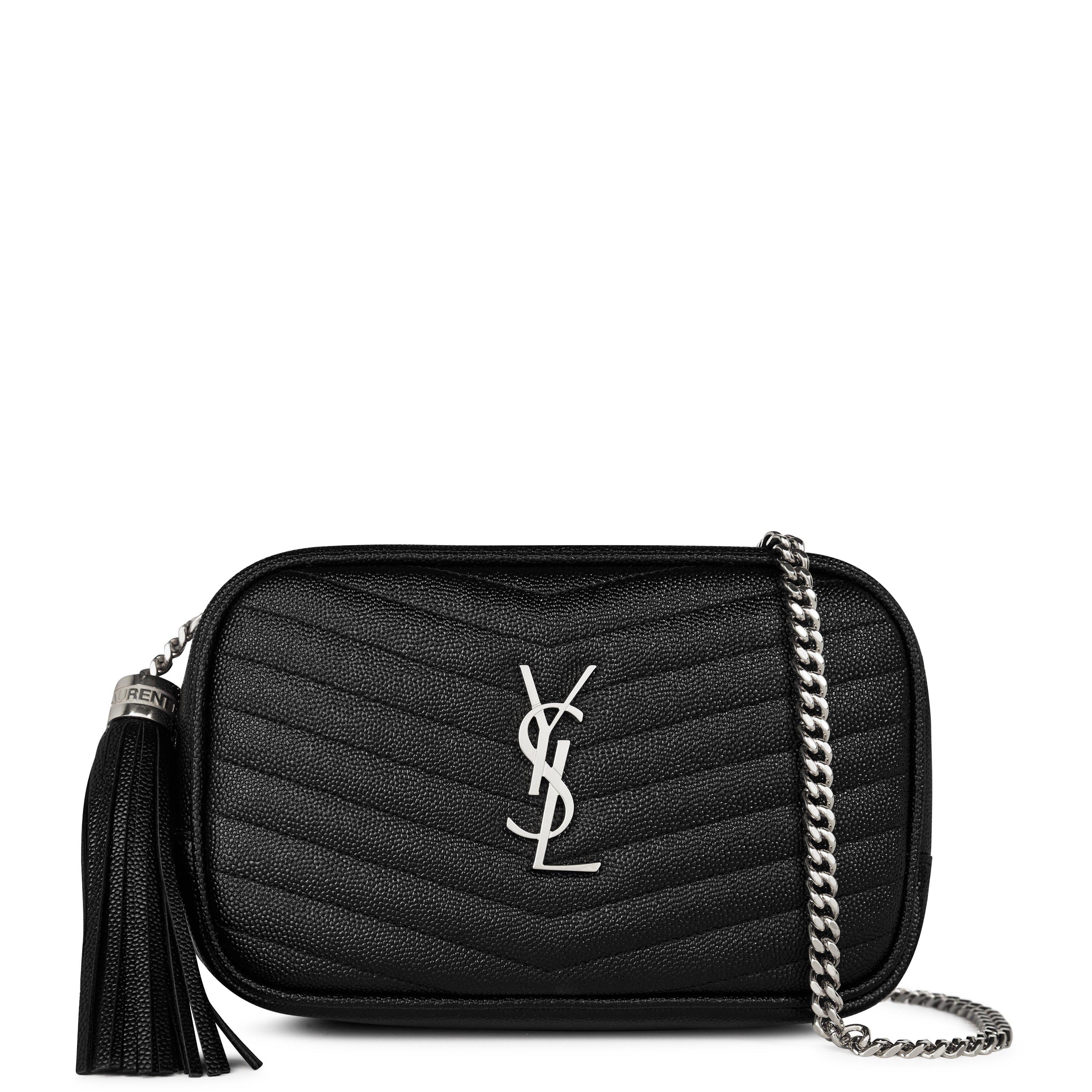 Black and silver ysl bag sale