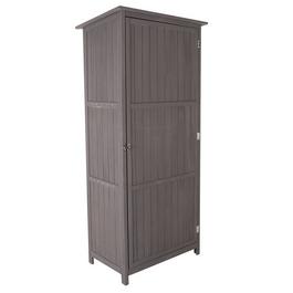 Charles Bentley Wooden Storage Shed - Grey H190 x D56 x W86cm