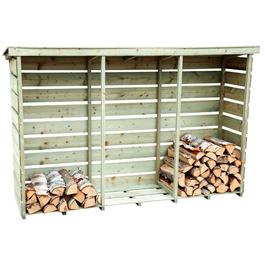 Charles Bentley Nordic Spruce Wooden 3 Log Store Firewood Stor