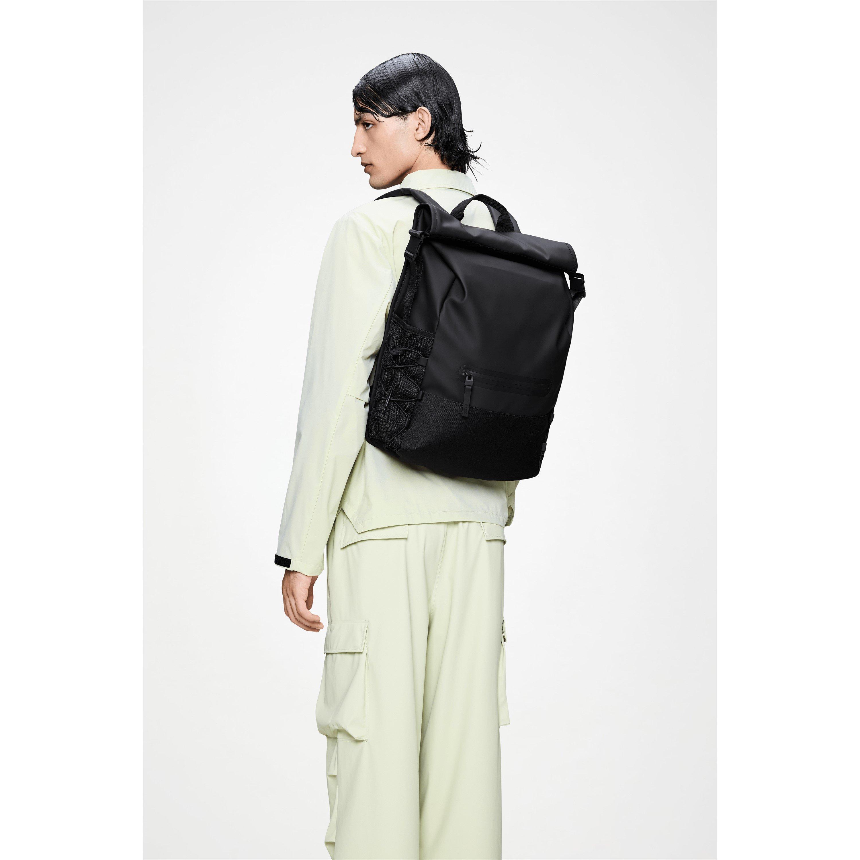Black 01 - Rains - Trail Mountaineer Rolltop Backpack - 4