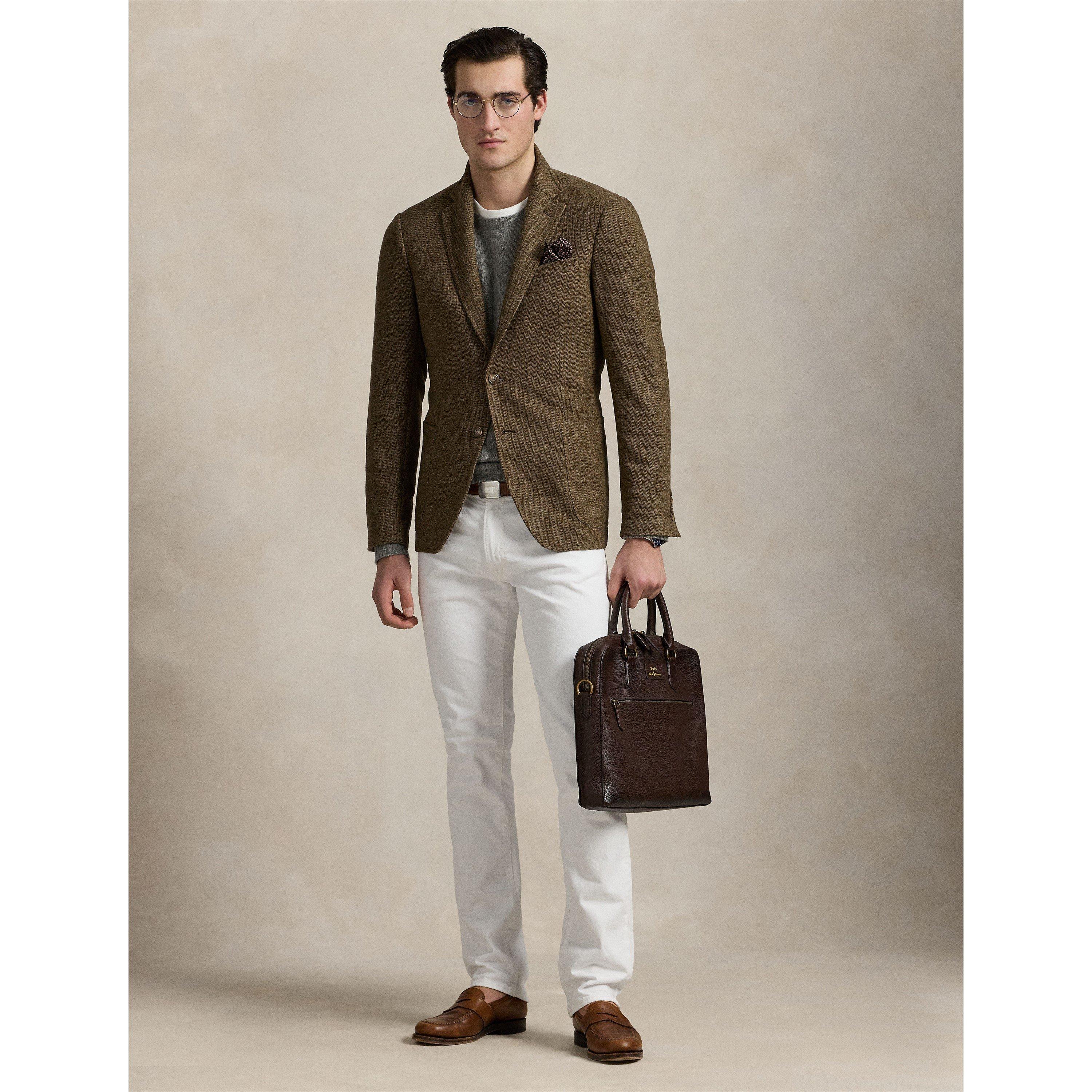 Dark Brown - Polo Ralph Lauren - Pebbled Leather Commuter Bag - 6