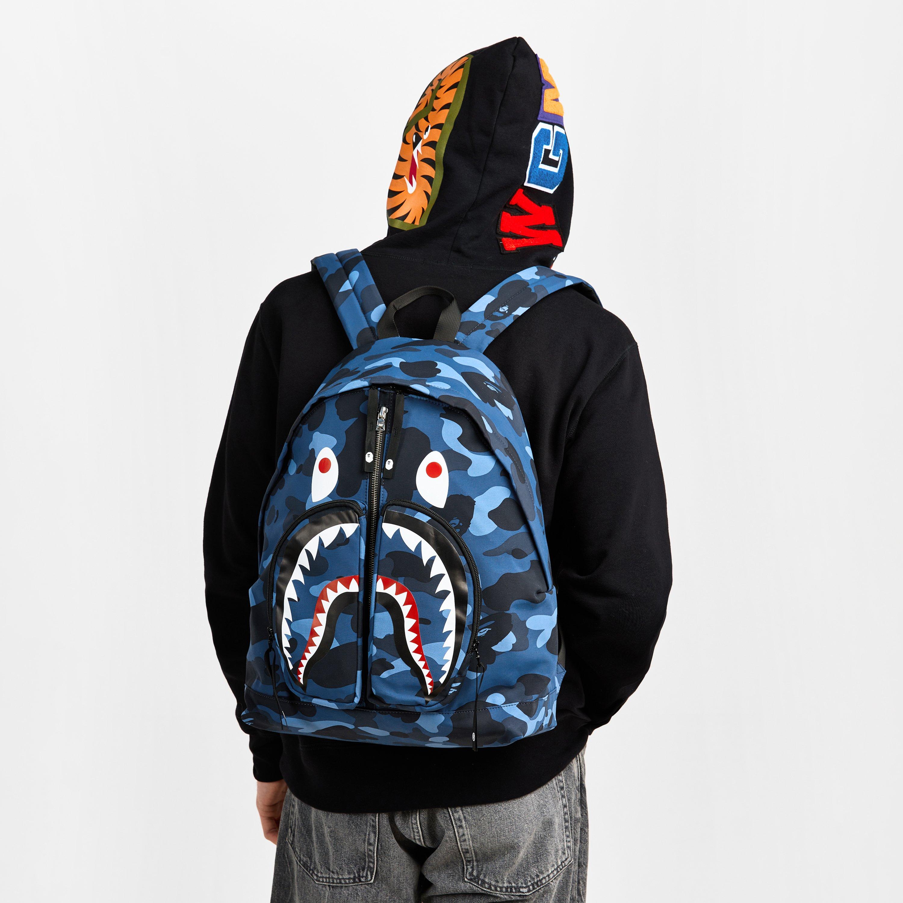 Navy - A Bathing Ape - Bape Camo Shark Bag Sn54 - 3