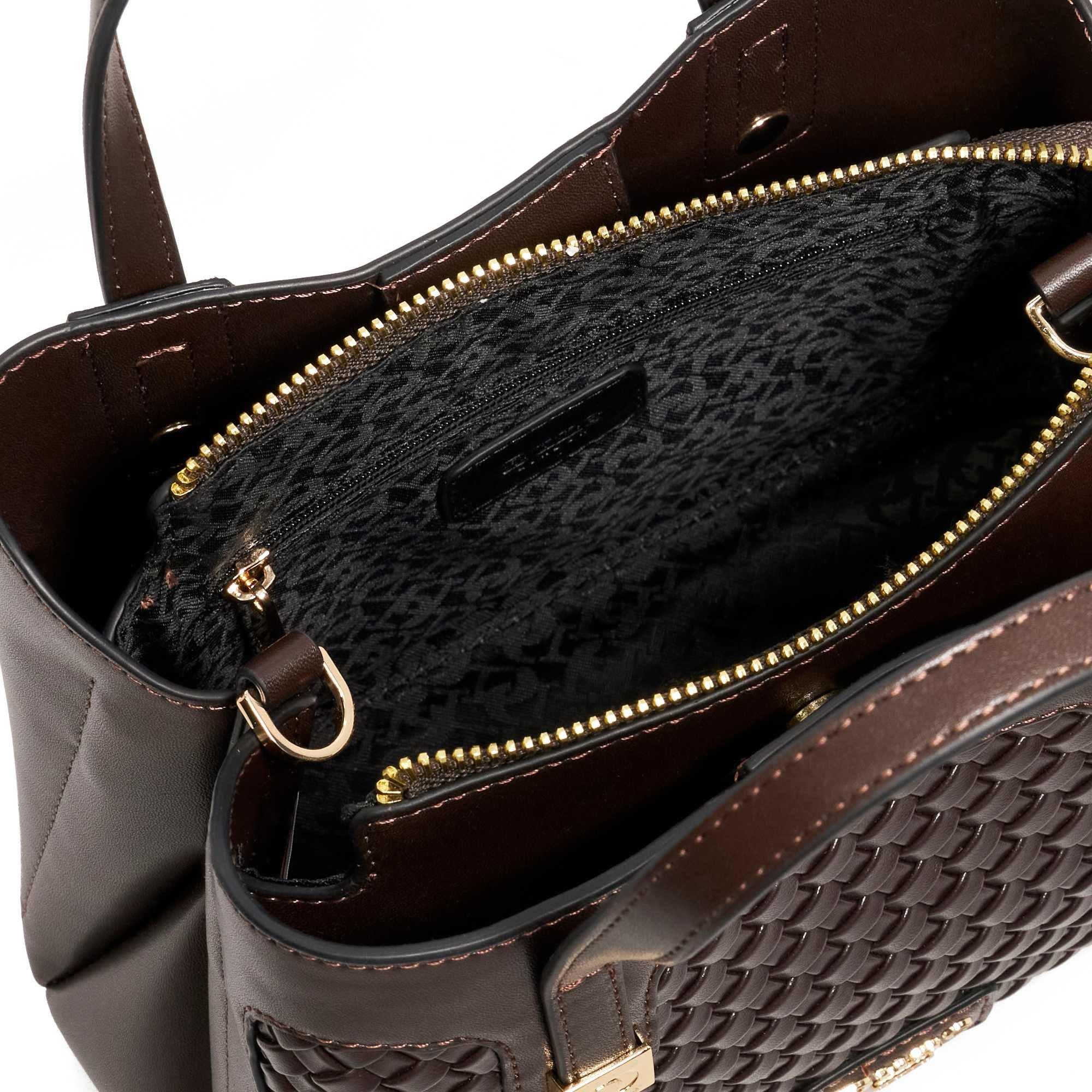 Dark Brown - Dune London - Women's Deavie Multiway Straps Crochet Top Handle Bag - 3