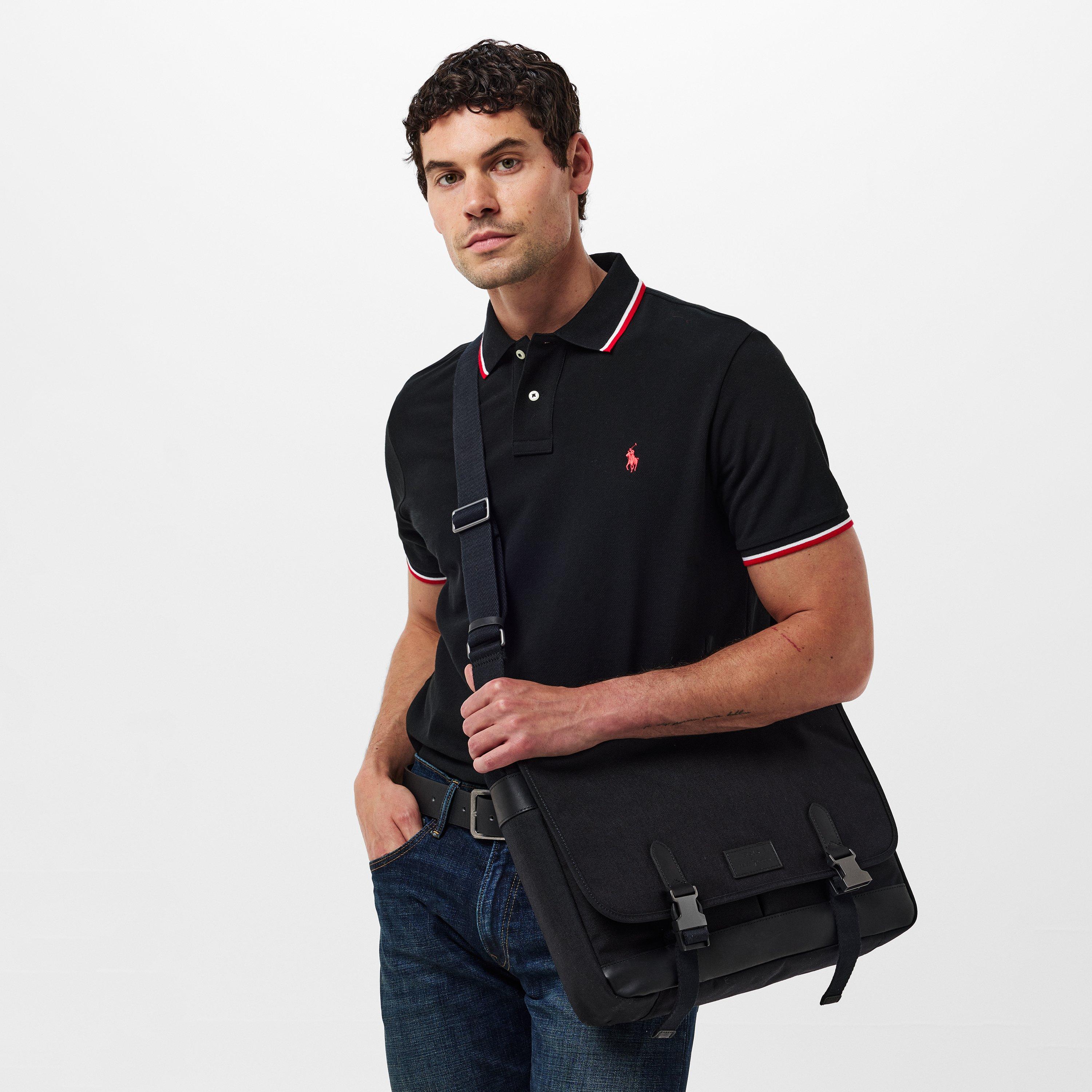 Black/Black - Polo Ralph Lauren - Men's Large Messenger Bag - 3