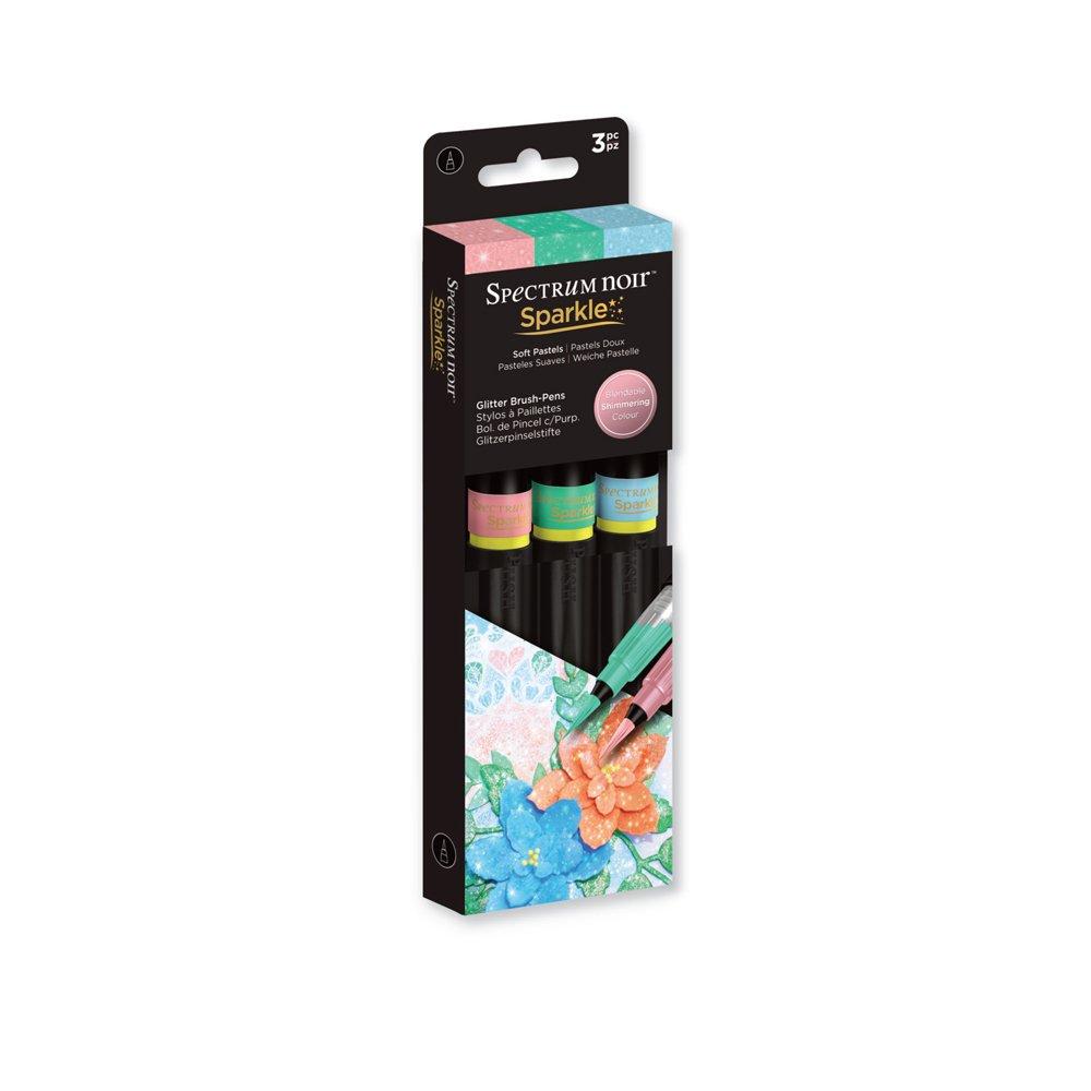 Multi - Crafters Companion - Spectrum Noir Sparkle (3PC)-Soft Pastels - 1