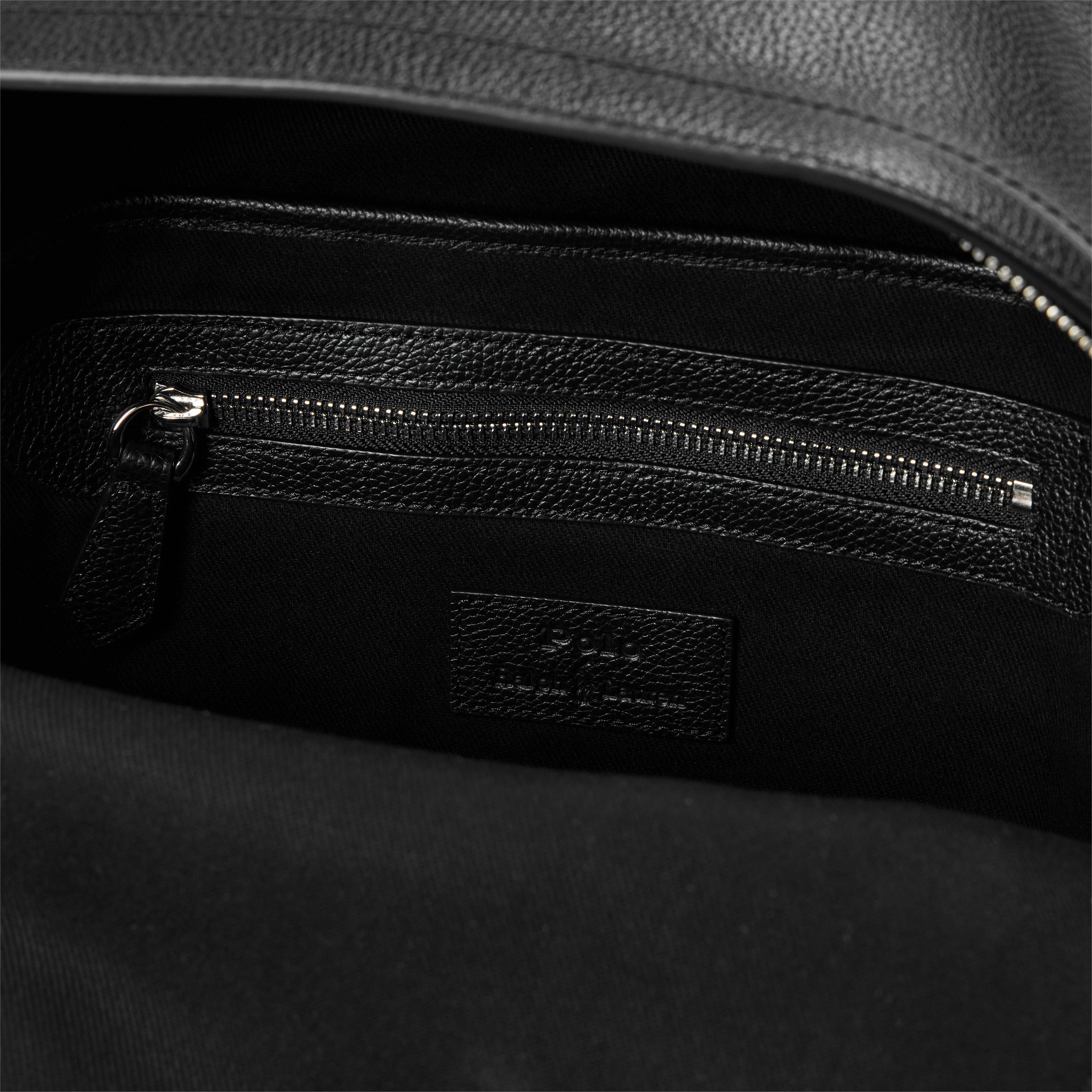 Black - Polo Ralph Lauren - Men's Pebble Leather Dome Backpacks - 5