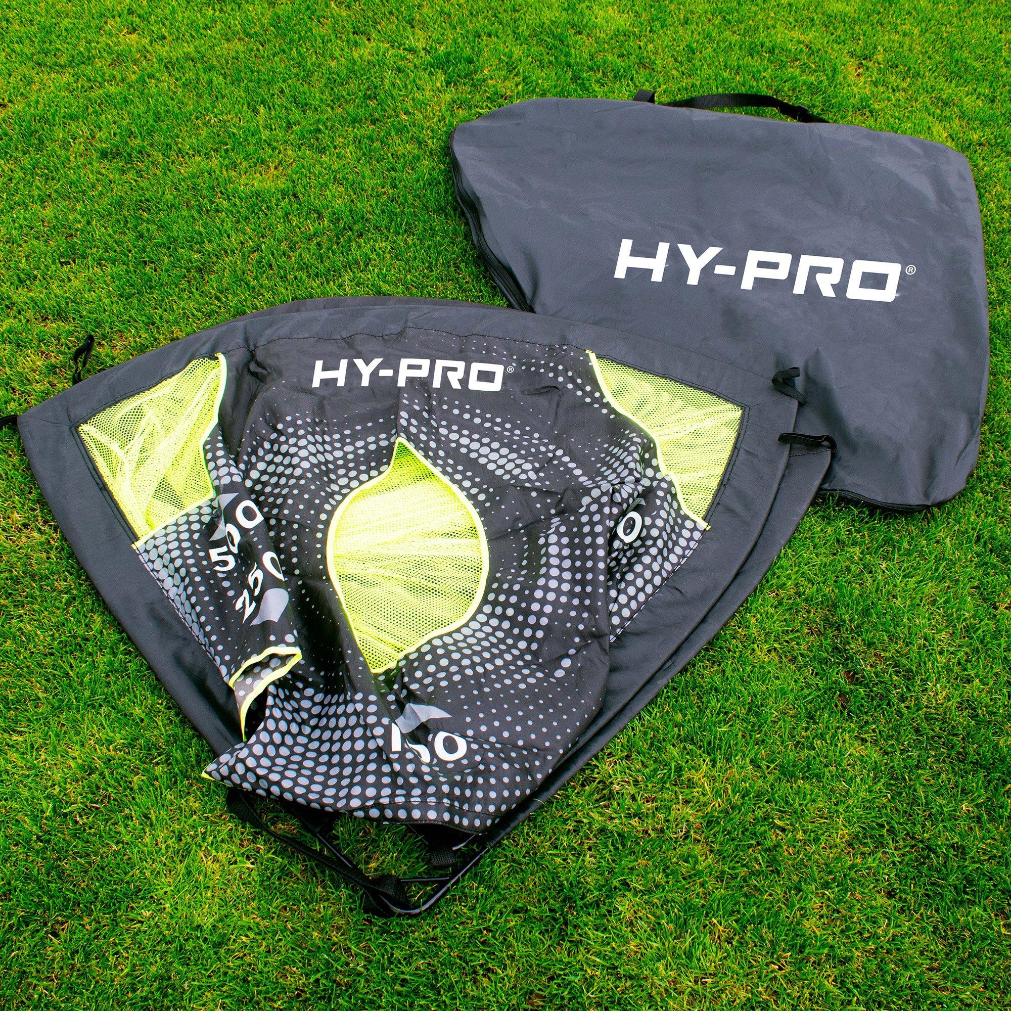 Red/Black - Hy-Pro - Hy-Pro 4ft x 3ft Pop Up Flexi Goal with Target - 4