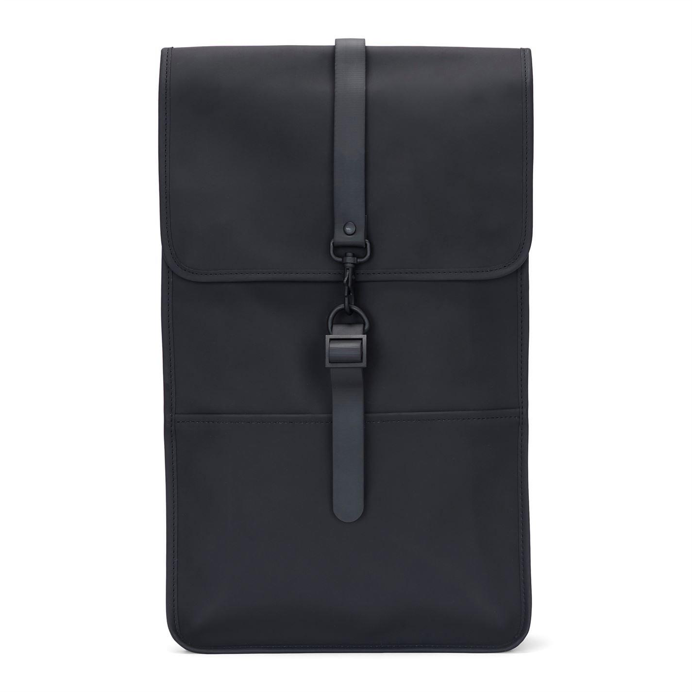 Black 01 - Rains - Classic Flap Magnetic Closure Backpack - 1
