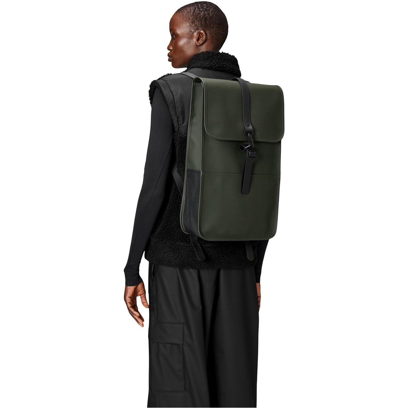Green 03 - Rains - Classic Flap Magnetic Closure Backpack - 3