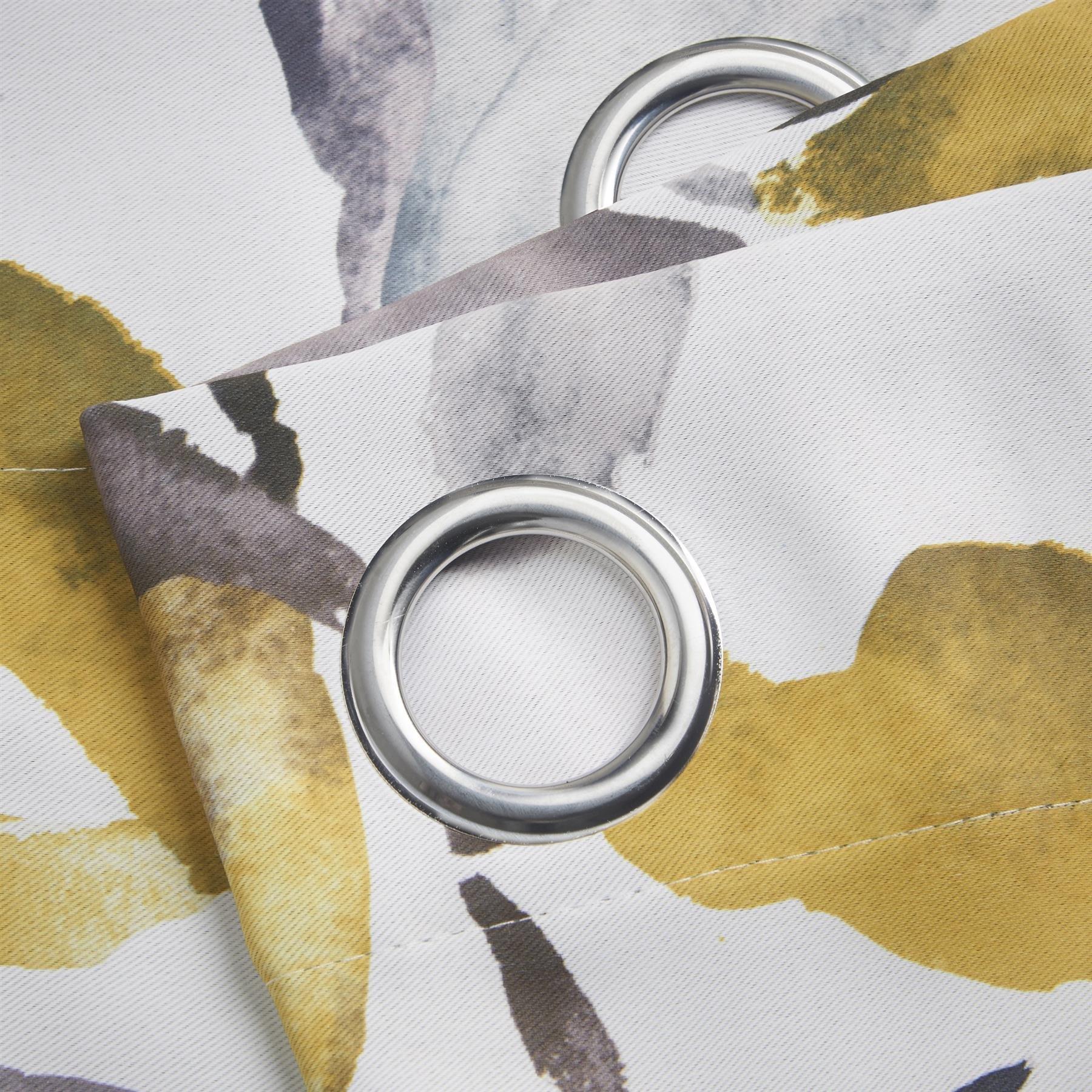 Ochre - Alan Symonds - Giverny 95% Blackout Ring Top Curtains - 3