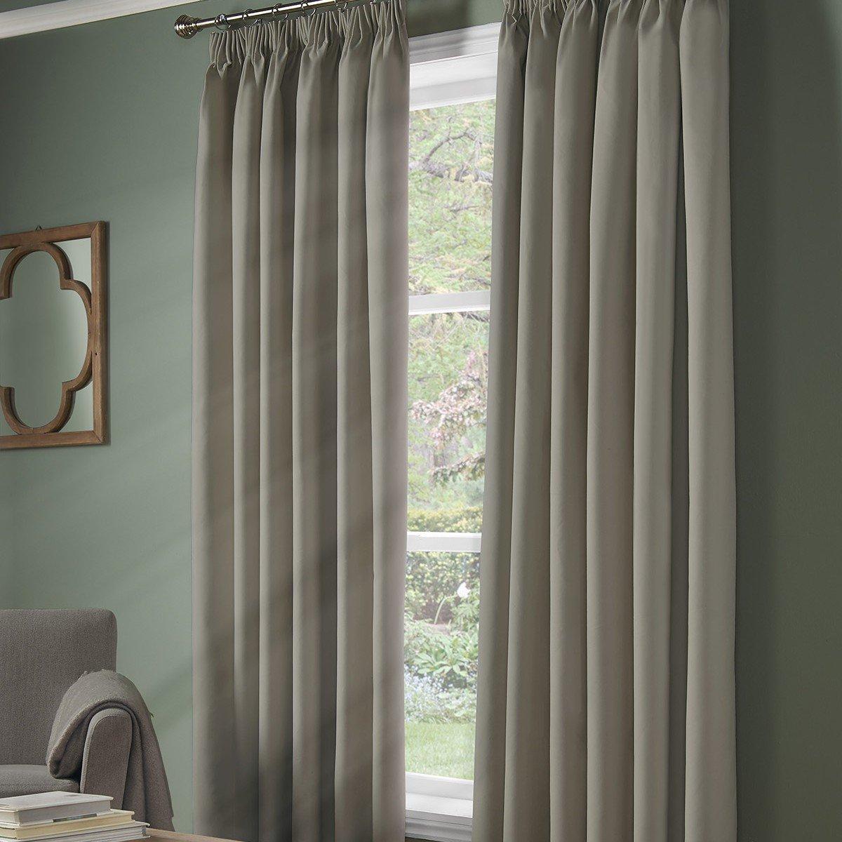 Plain 95% Blackout Pencil Pleat Taped Top Curtains