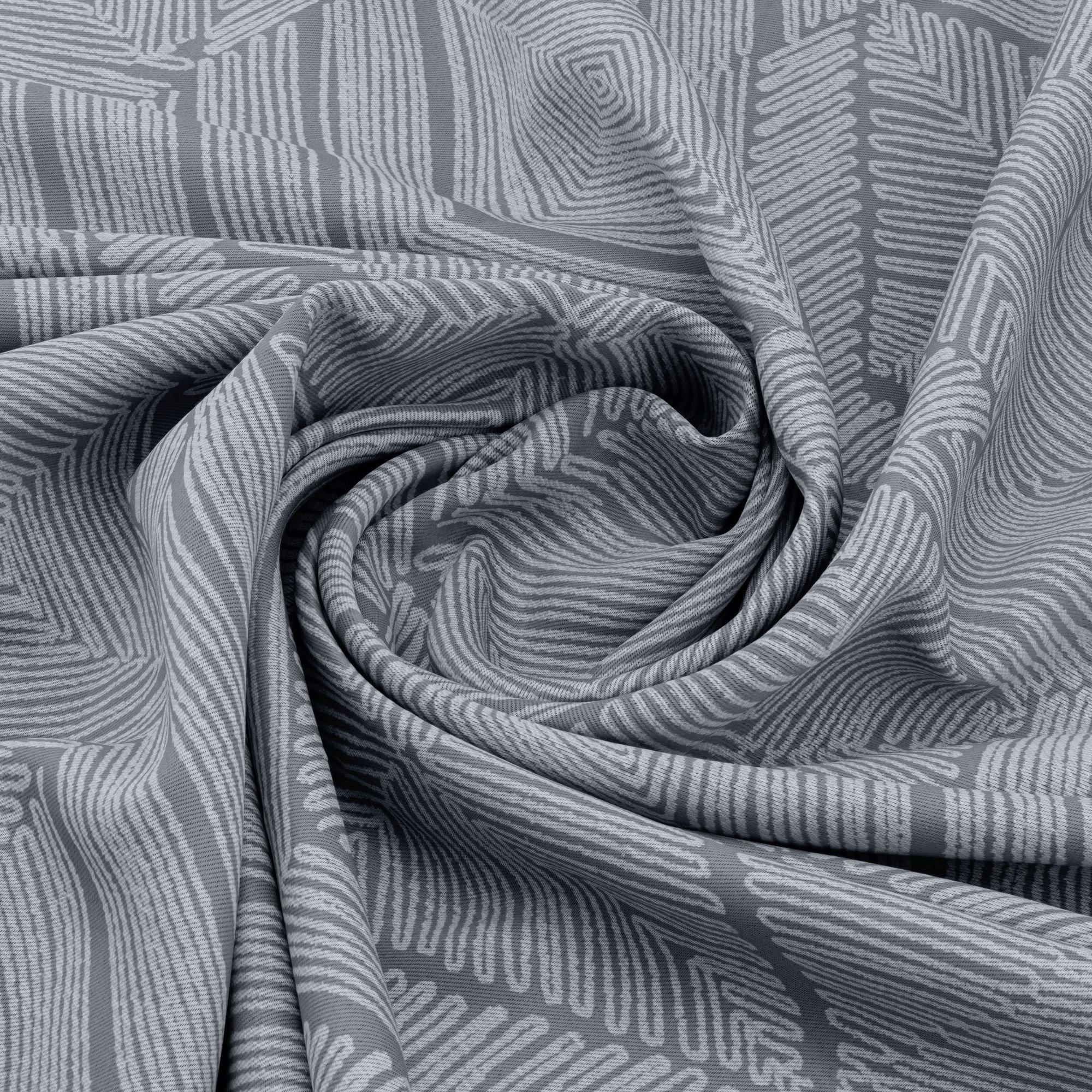 Silver - Alan Symonds - Aztec 95% Blackout Ring Top Curtains - 5