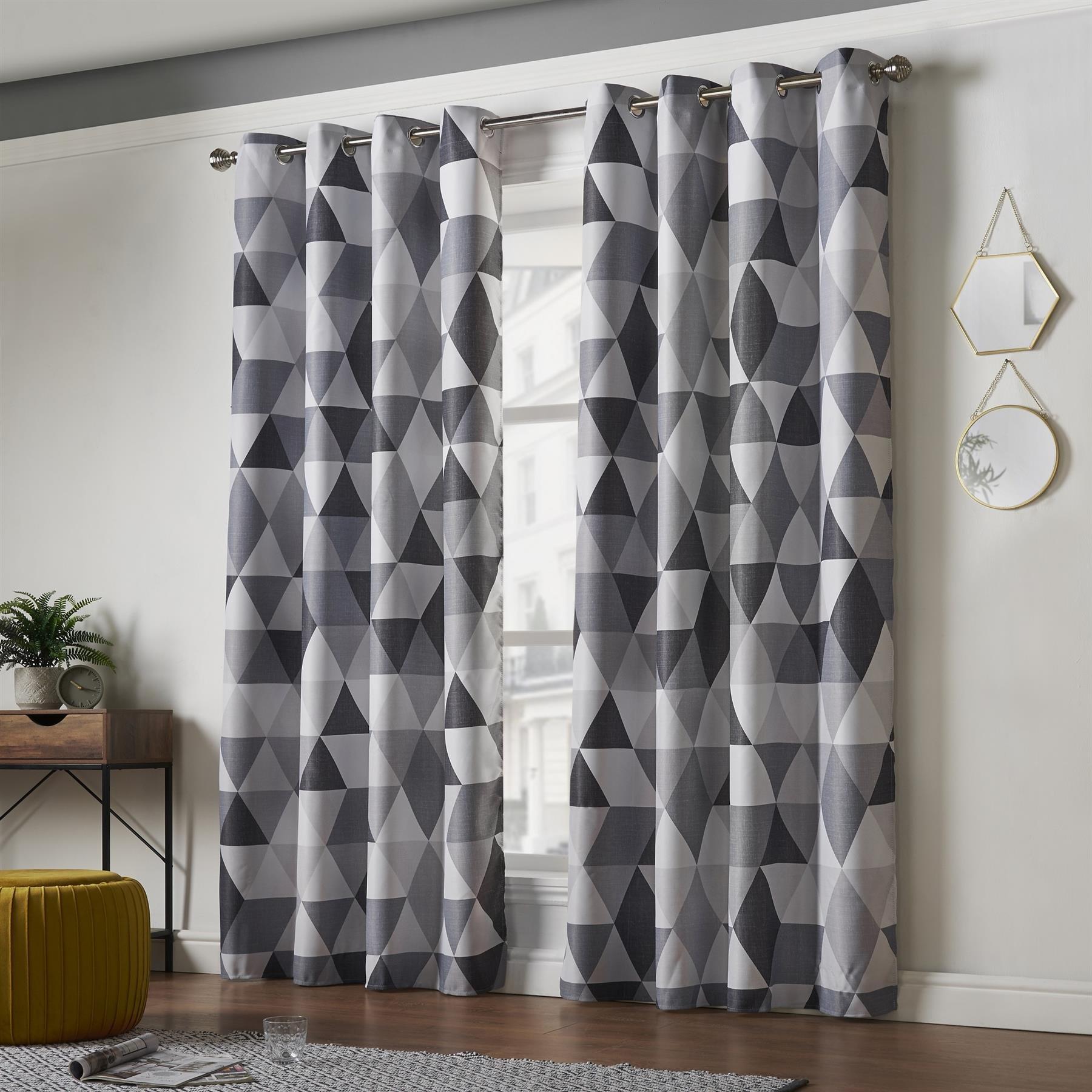 Charcoal - Alan Symonds - Malmo 95% Blackout Ring Top Curtains - 2