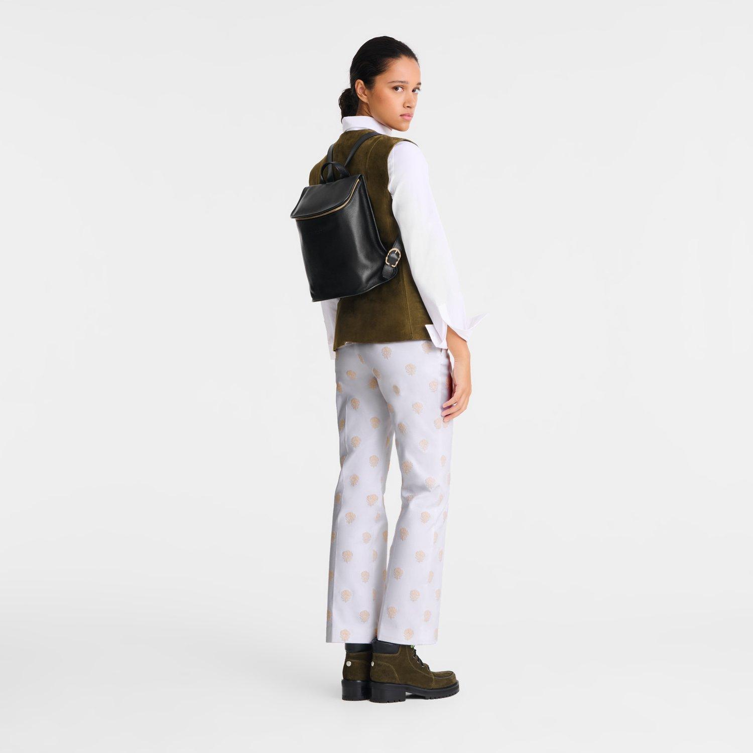 Noir - Longchamp - Women's Le Foulonne Backpacks - 6