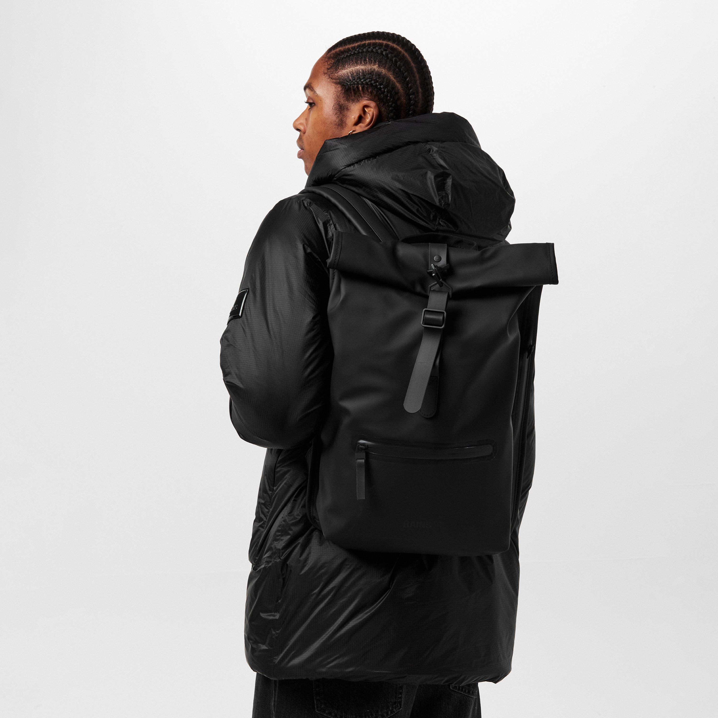 rains mens backpack Rucksack for Men and Women The Mini backpack is made of waterproof material Rains Backpack Mini - Black