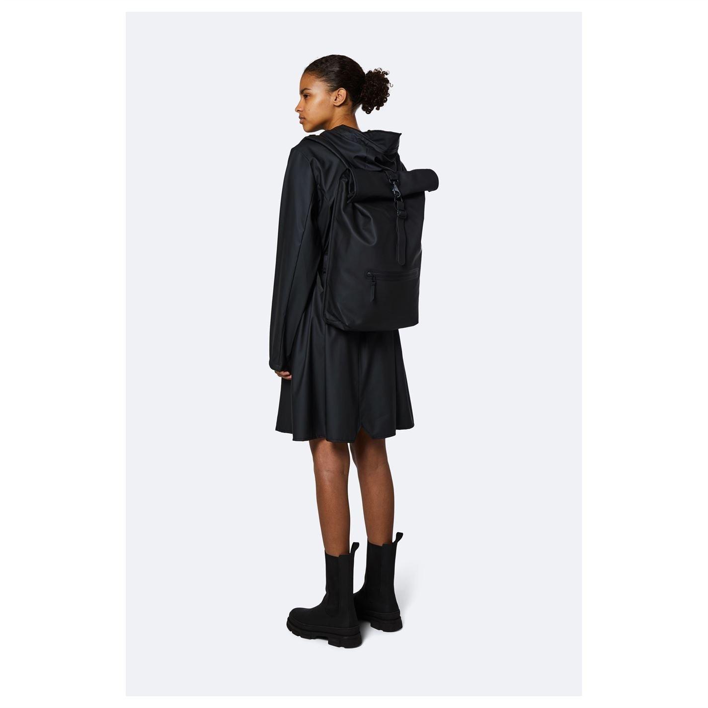 Black 01 - Rains - Rolltop Rucksack - 4