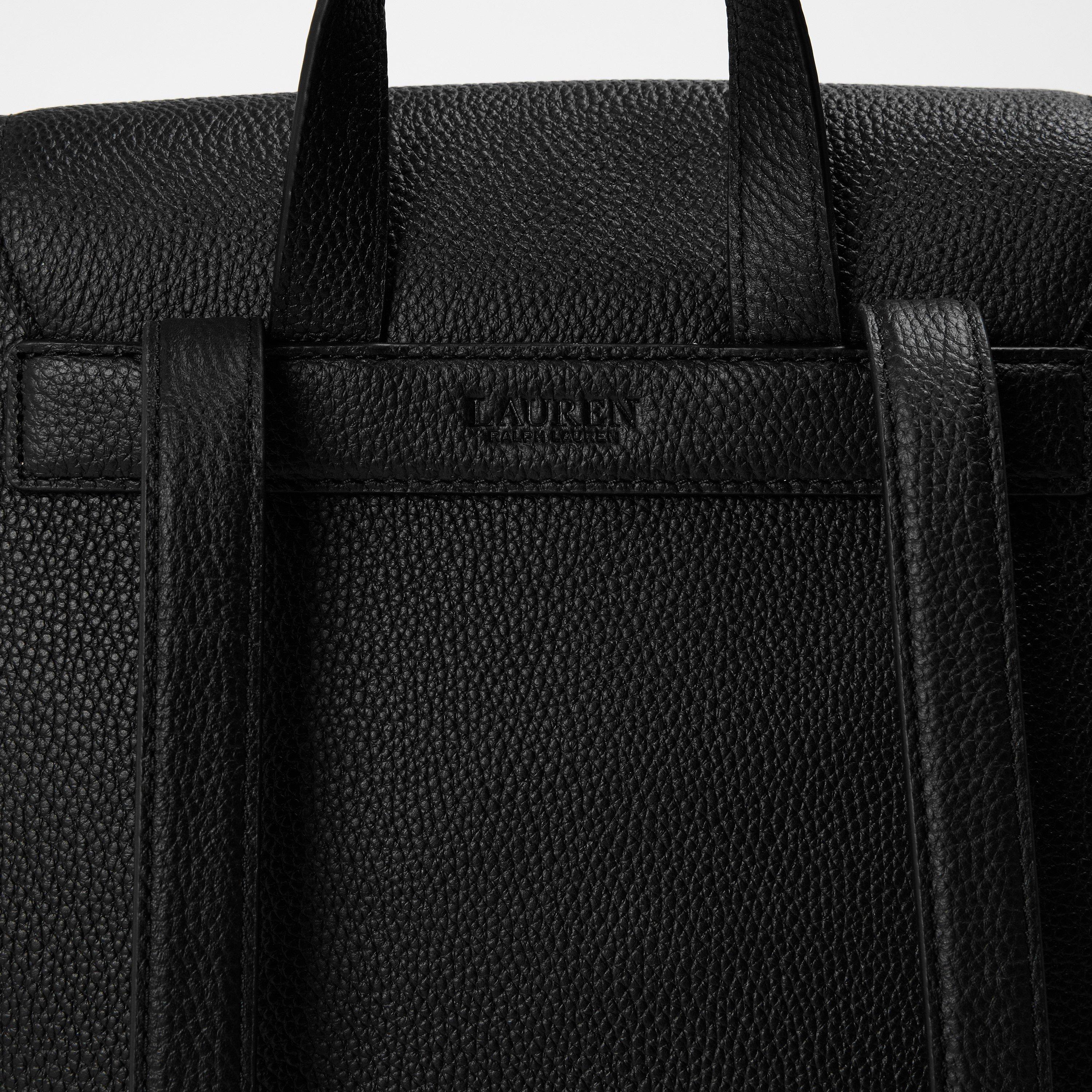 BLACK - Lauren by Ralph Lauren - Women's Real Leather Cameryan Backpack - 4