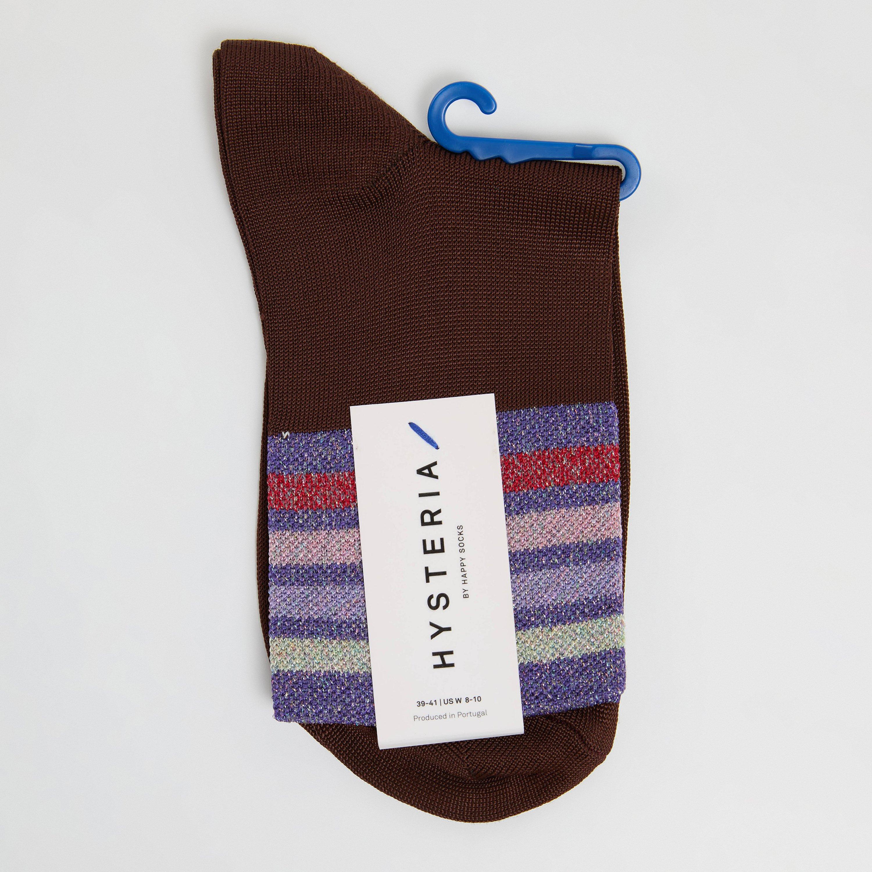 Dark Brown - Happy Socks - Frances Crew Pop - 1