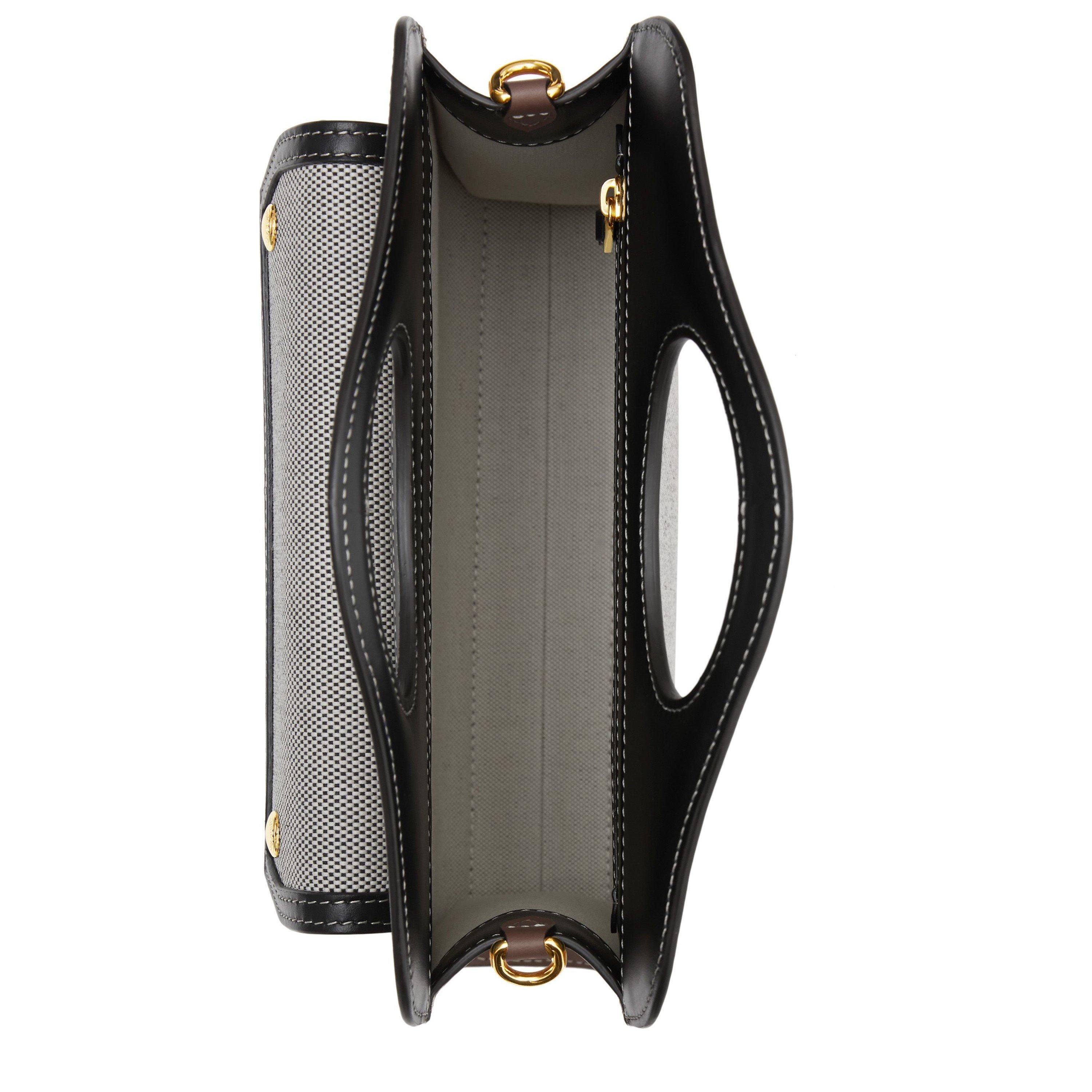 Black/Tan A1189 - Burberry - Women's Logo Leather Pocket Mini Handbag - 6