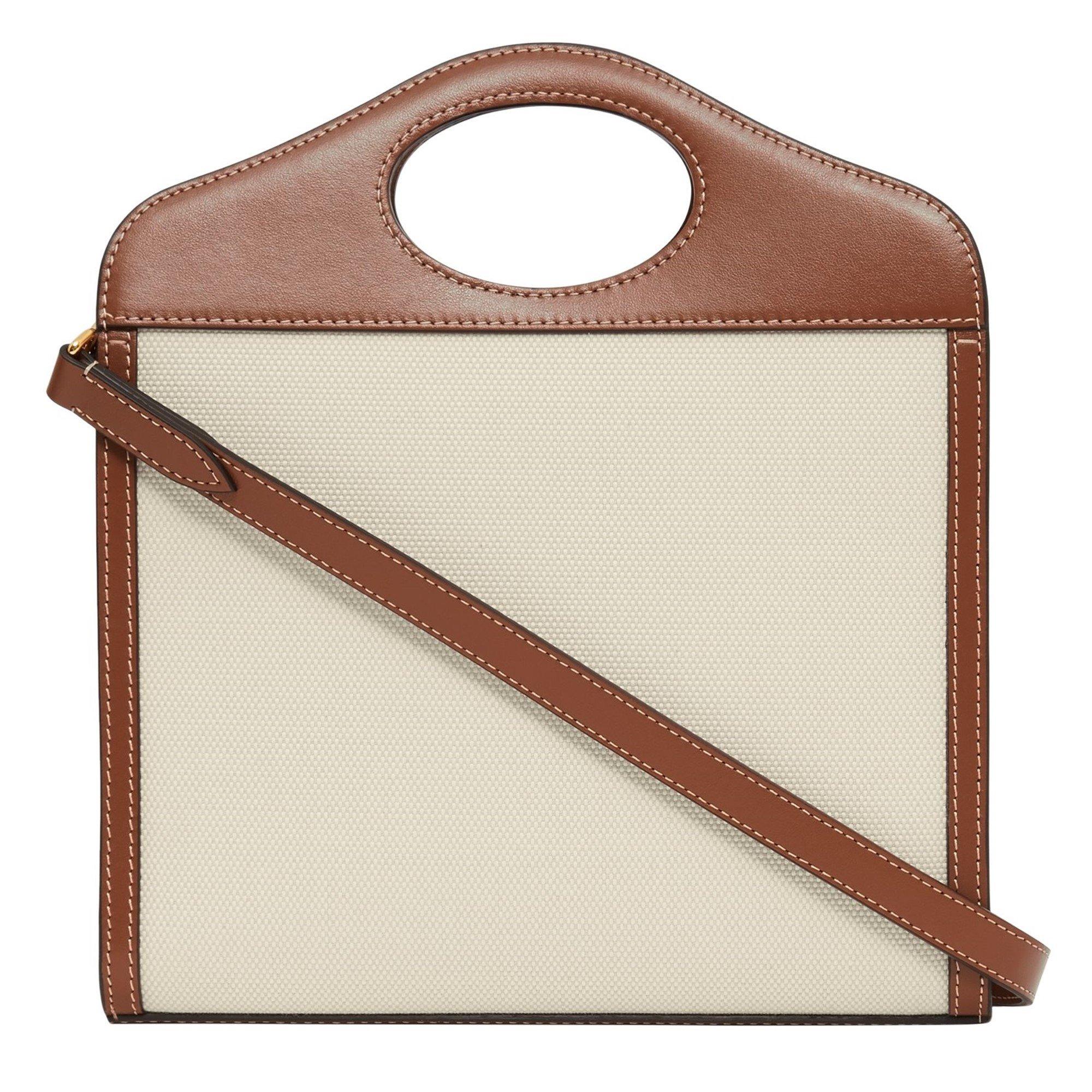 Malt Brwn A1395 - Burberry - Women's Logo Leather Pocket Mini Handbag - 7