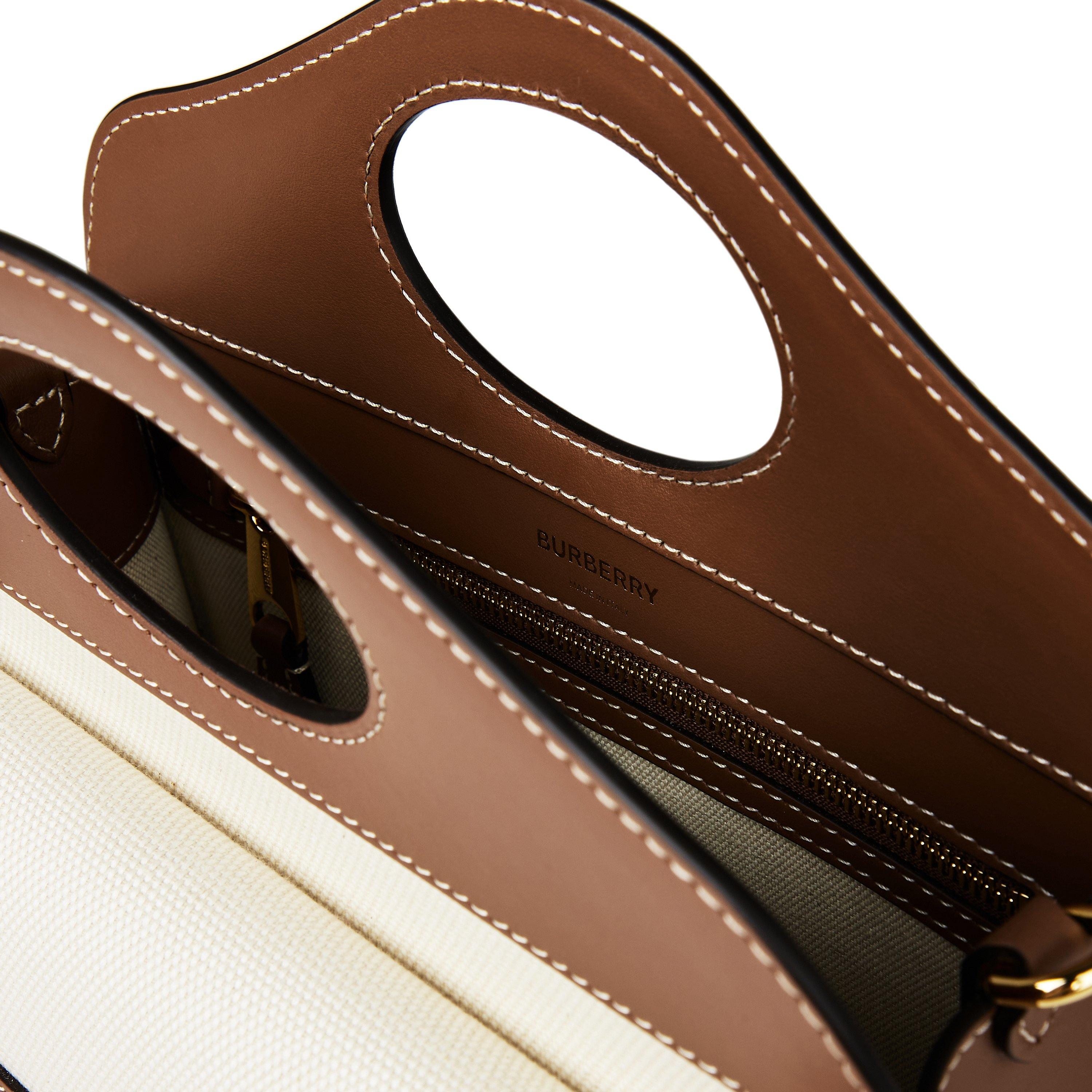 Malt Brwn A1395 - Burberry - Women's Logo Leather Pocket Mini Handbag - 5