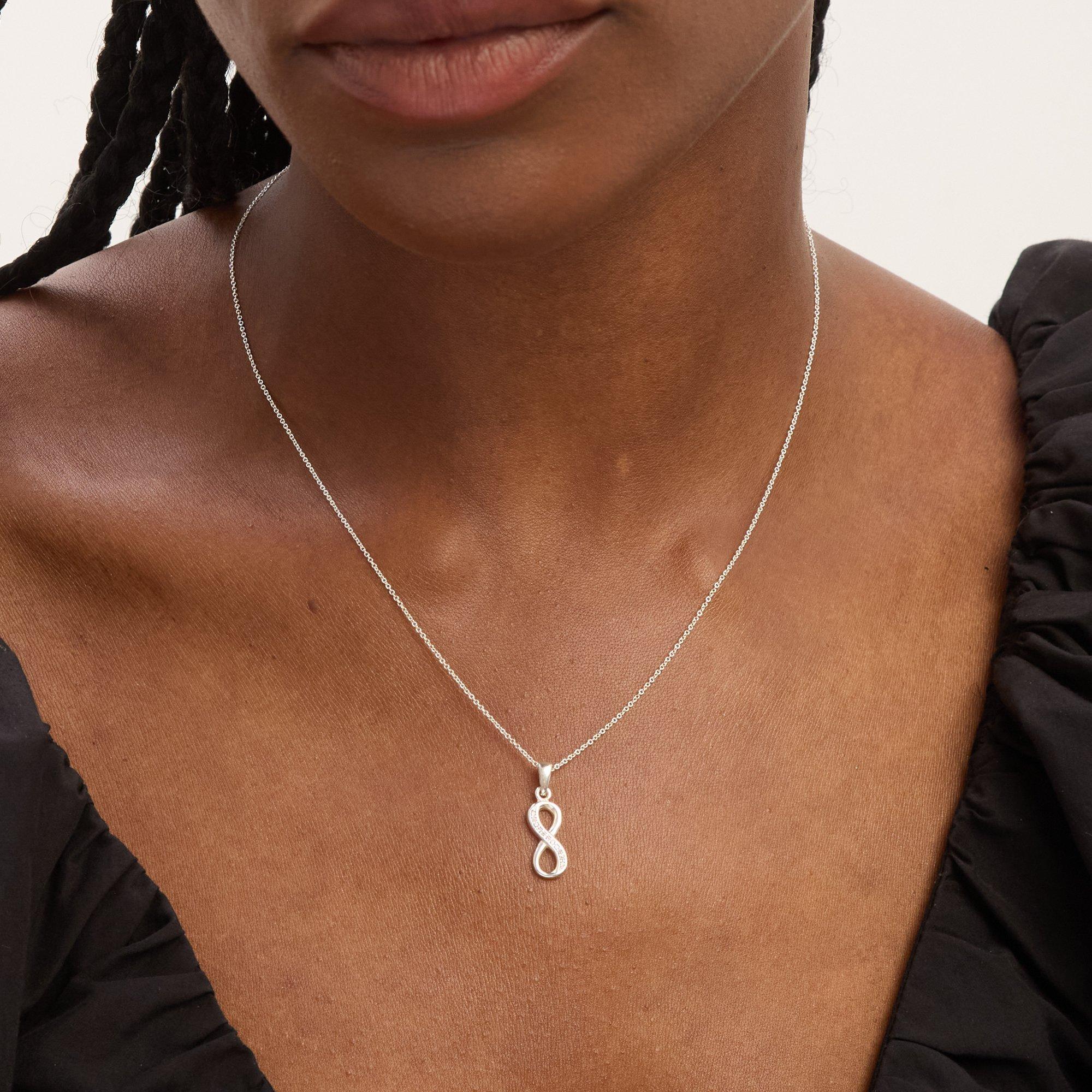 Silver - Simply Silver - Sterling Silver 925 CZ Infinity Pendant - 4