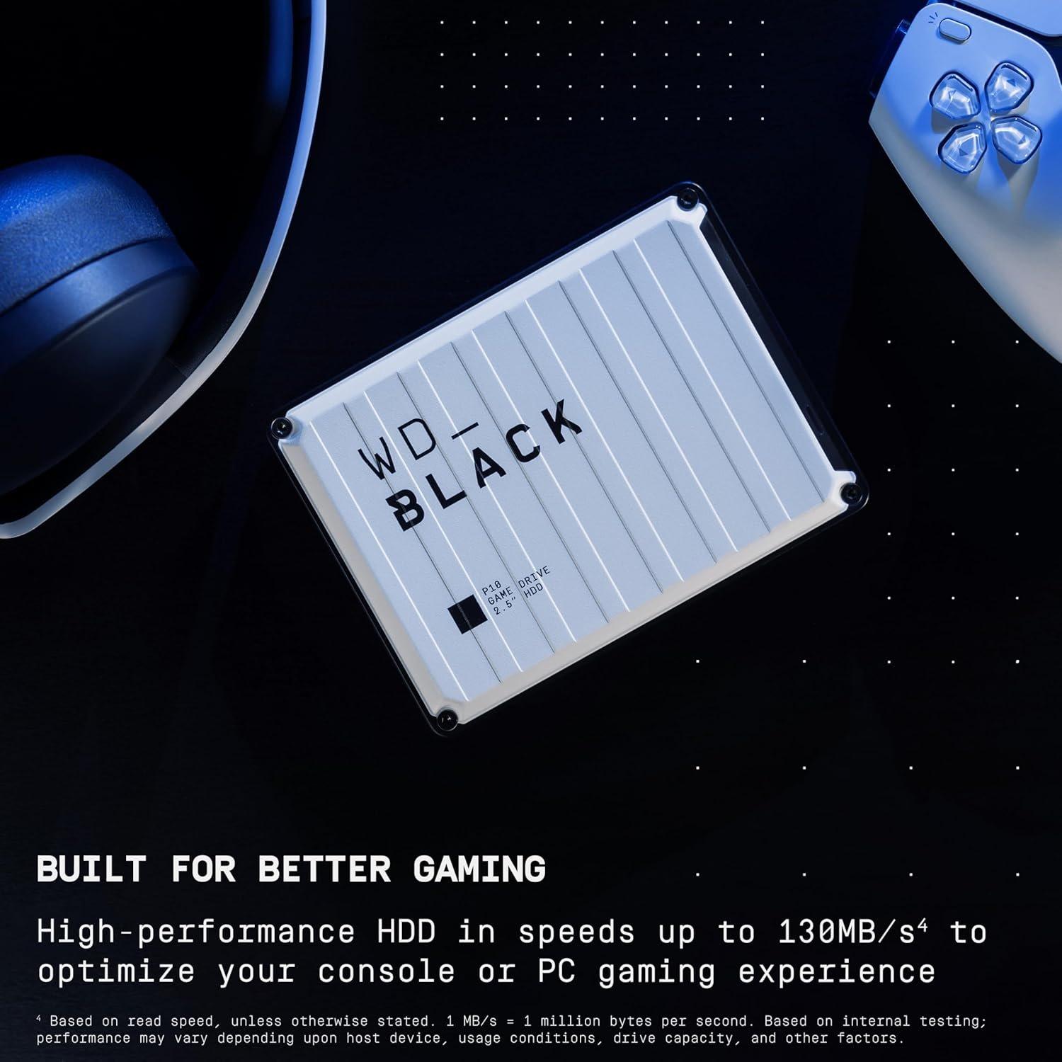 White - Western Digital - WD_BLACK P10 Game Drive Works with PlayStation® - 6TB (White) - 4