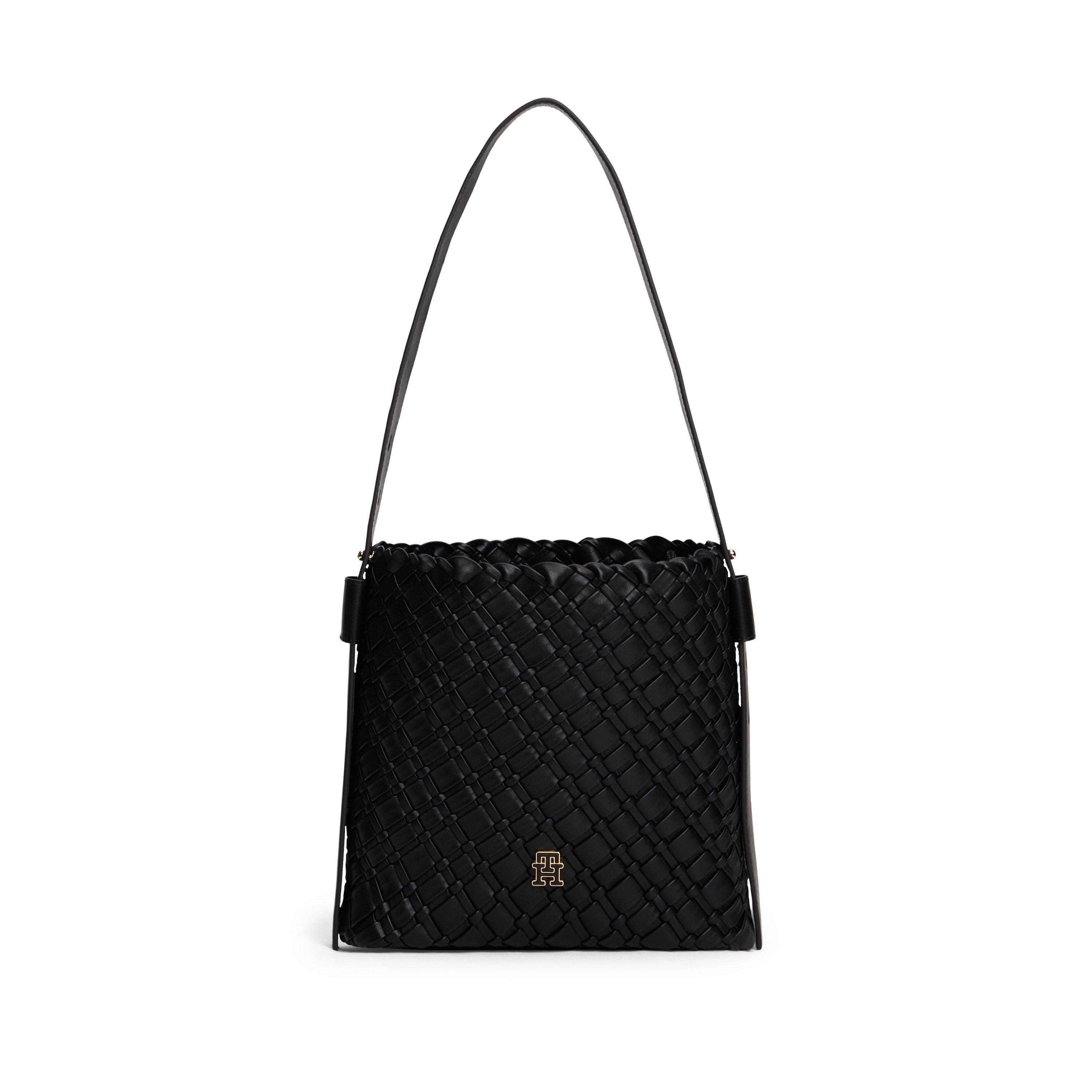 Black - Tommy Hilfiger - Women's Woven Shoulder Bag - 1