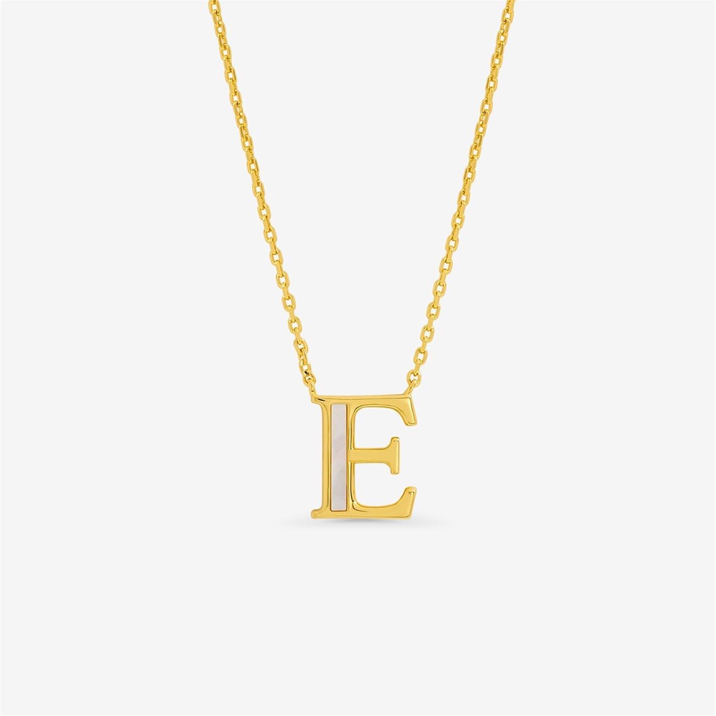 Inicio Women's 14K Plated Pearl Initial Pendant - E Gold