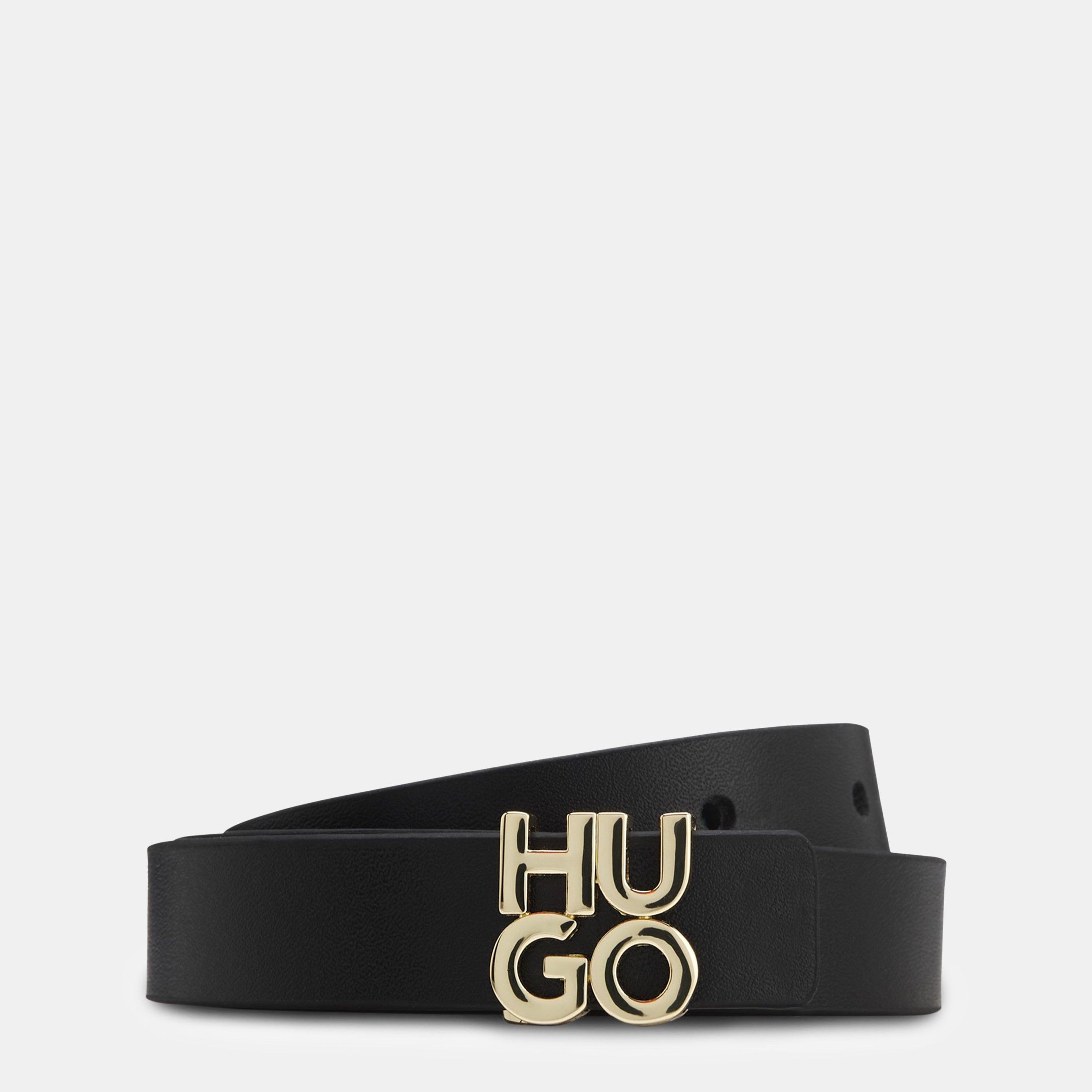 Hugo Women's Leather Belt - Black 001 - 32R (85cm)