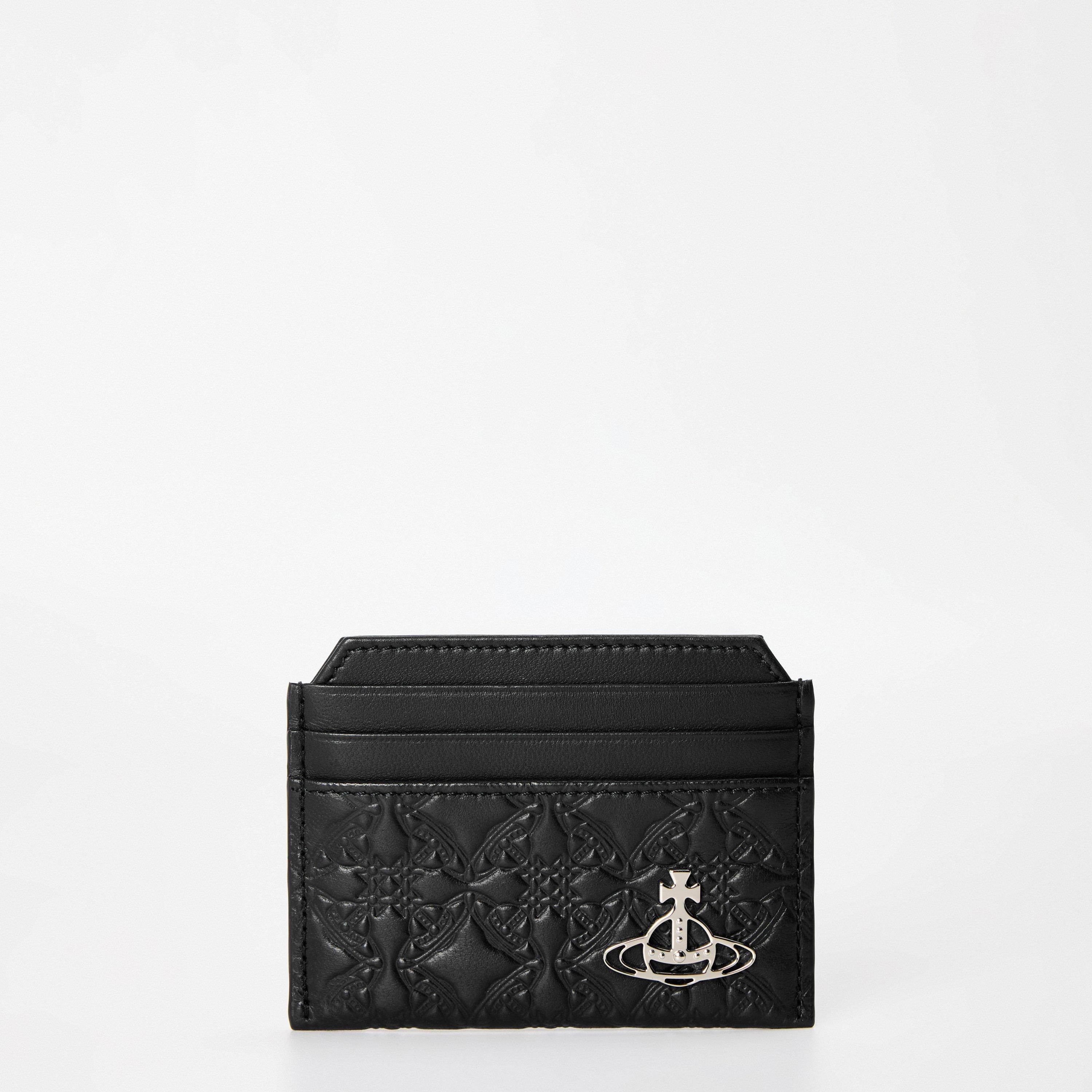 Vivienne Westwood Men's Embossed Leather Saturn Orb Cardholder - Black