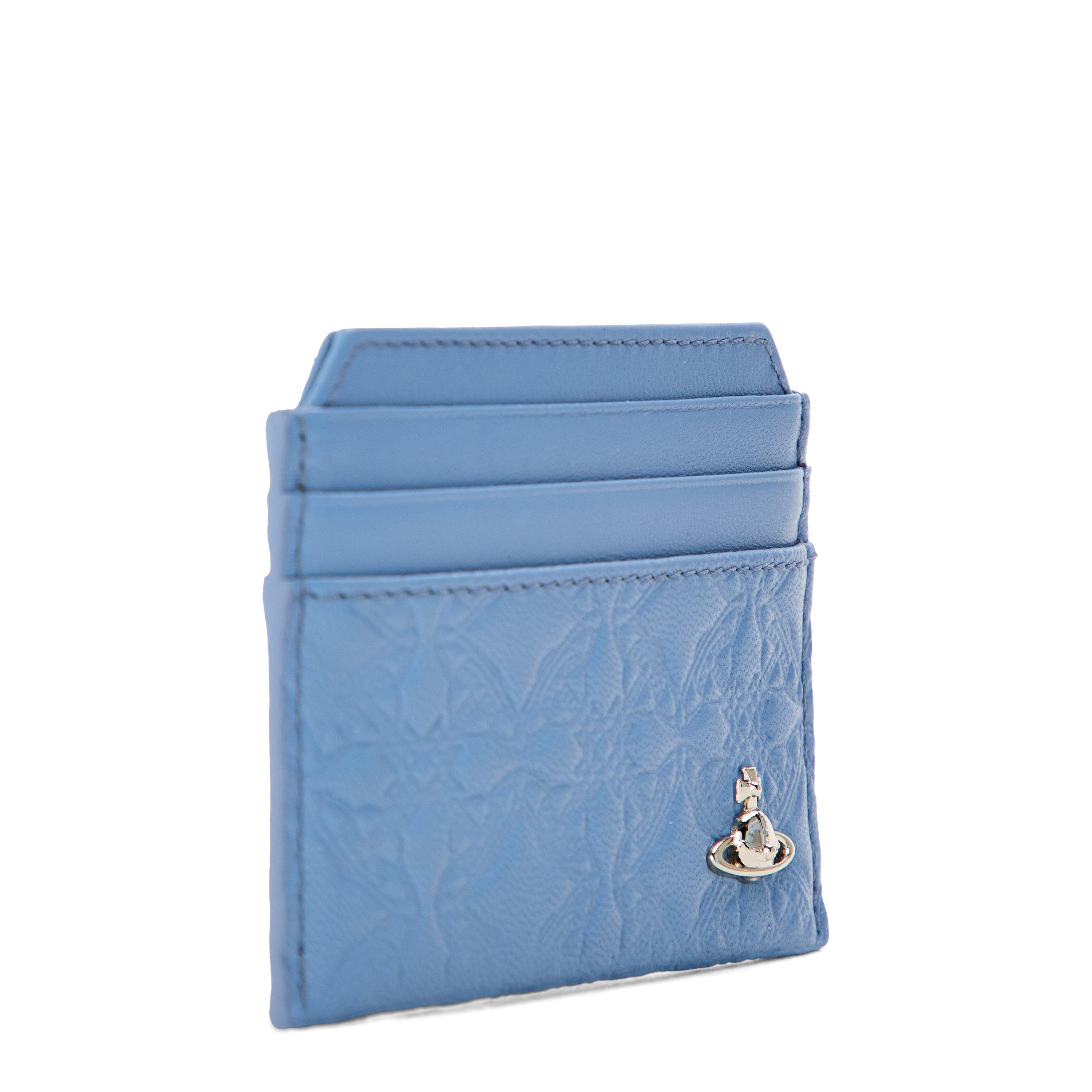 Blue - Vivienne Westwood - Men's Embossed Leather Saturn Orb Cardholder - 2