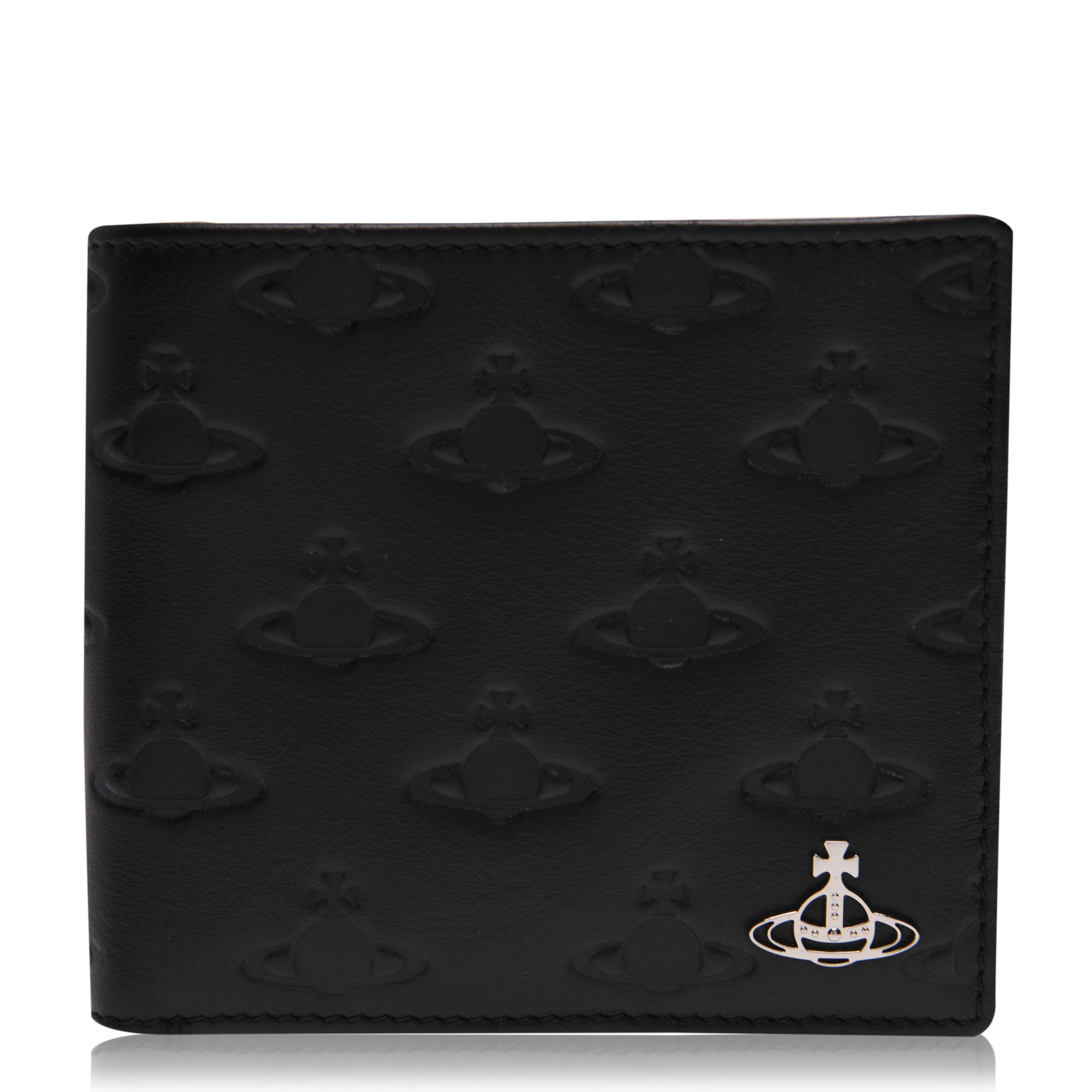 Vivienne Westwood Men's Embossed Leather Saturn Orb Wallet - Black